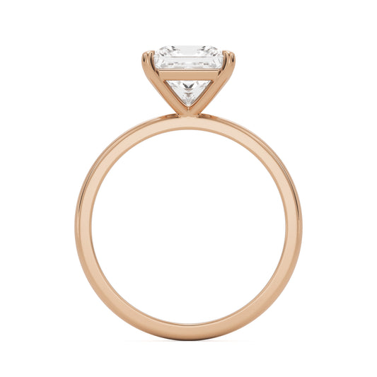 square moissanite plain 14k rose gold