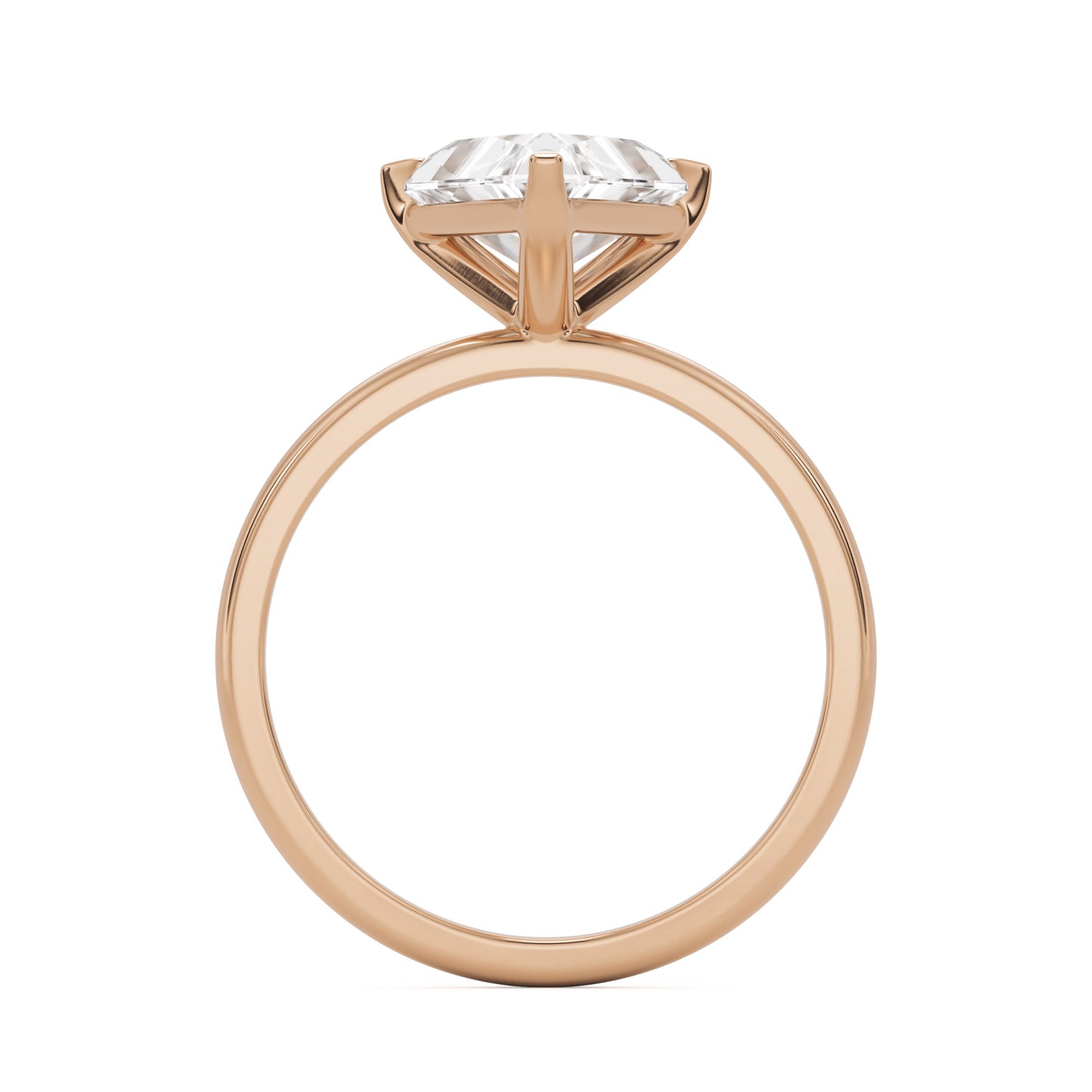 trillion plain 14k rose gold