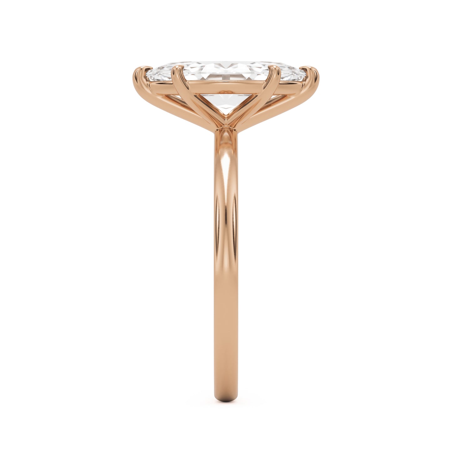 marquise moissanite plain 14k rose gold