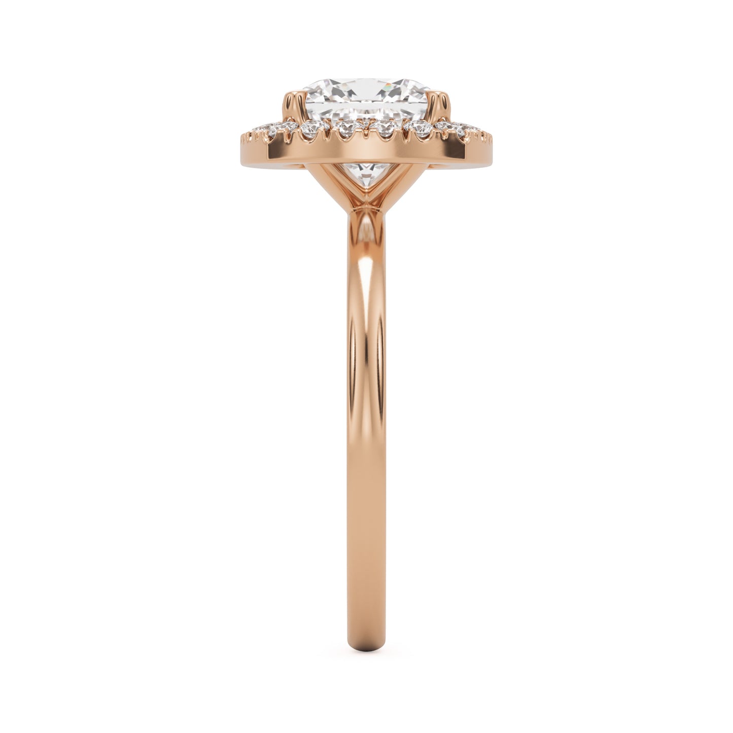 cushion halo 14k rose gold