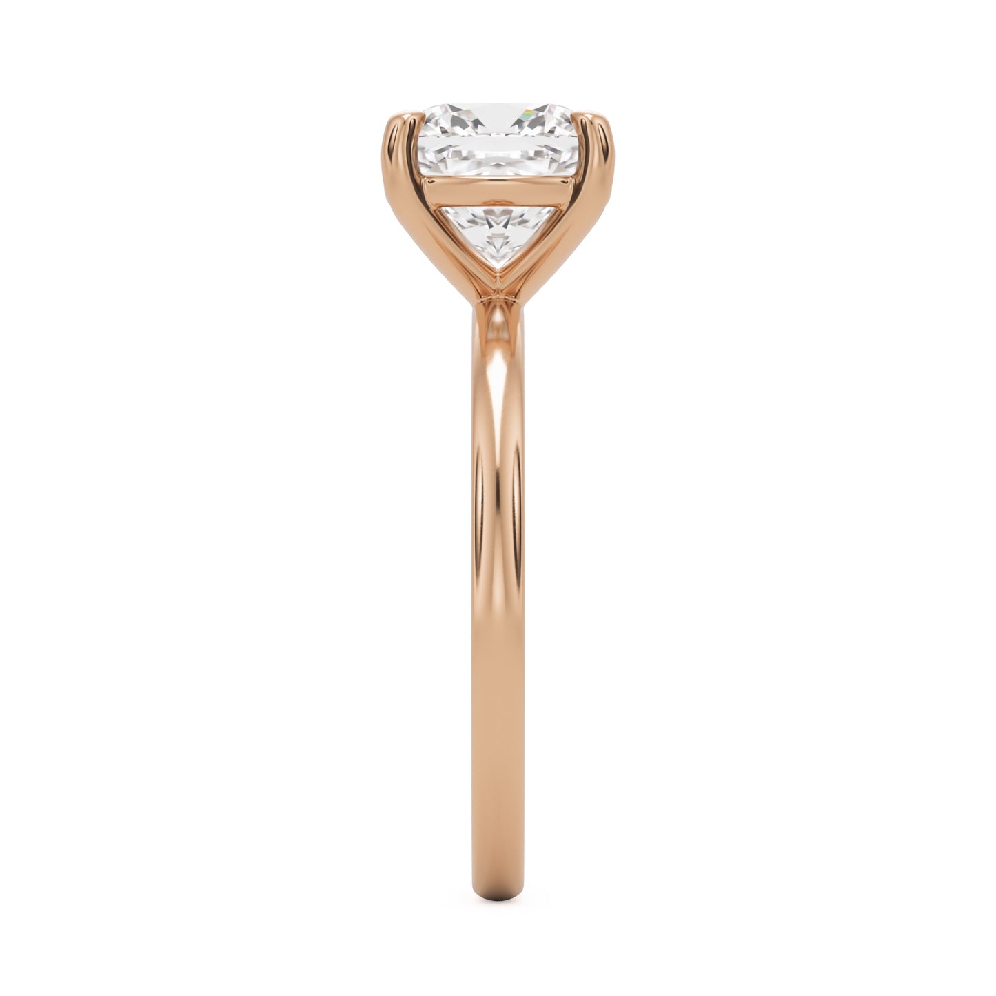 cushion solitaire 14k rose gold