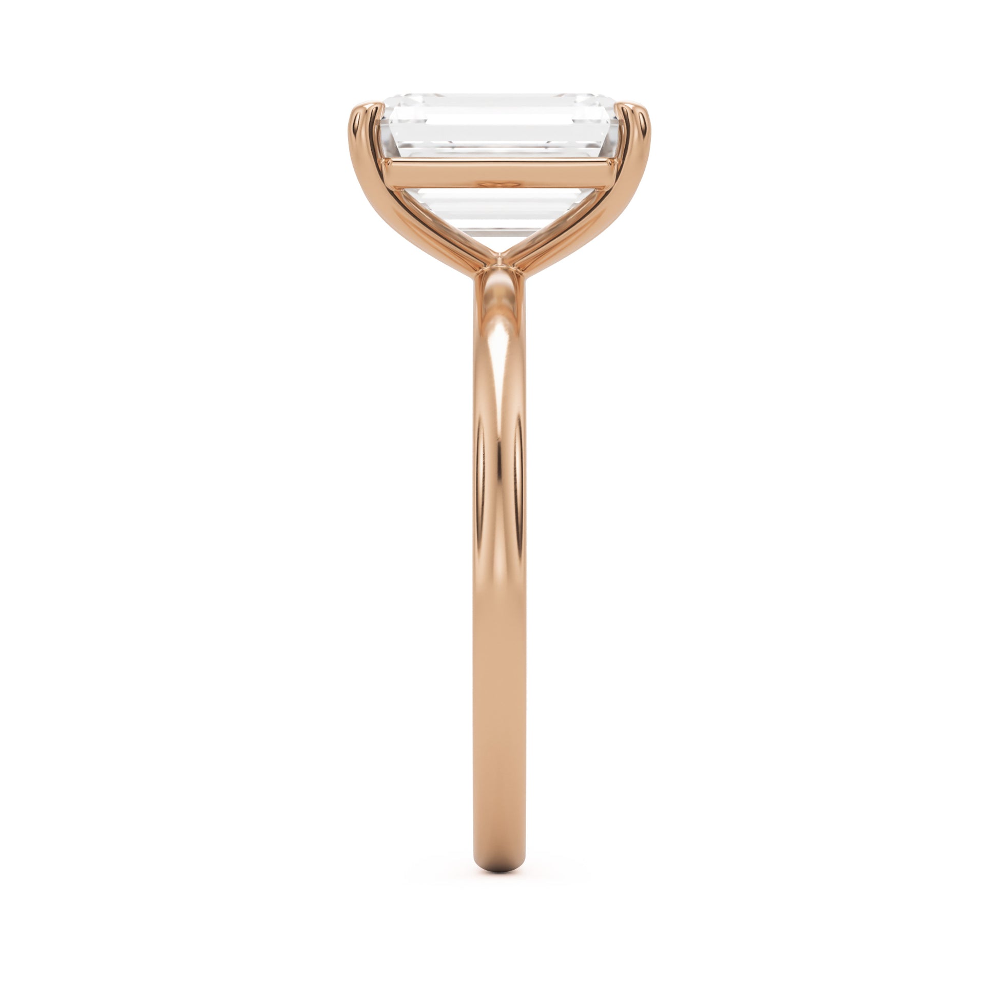 emerald solitaire 14k rose gold