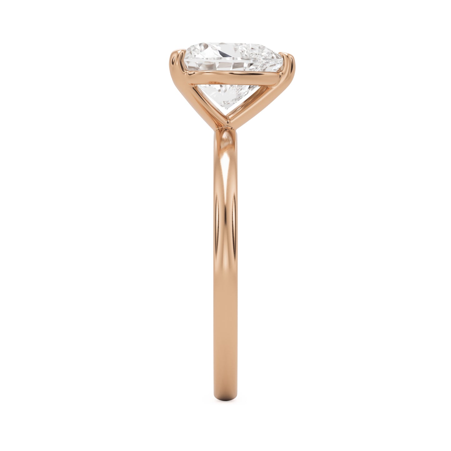 heart moissanite solitaire 14k rose gold