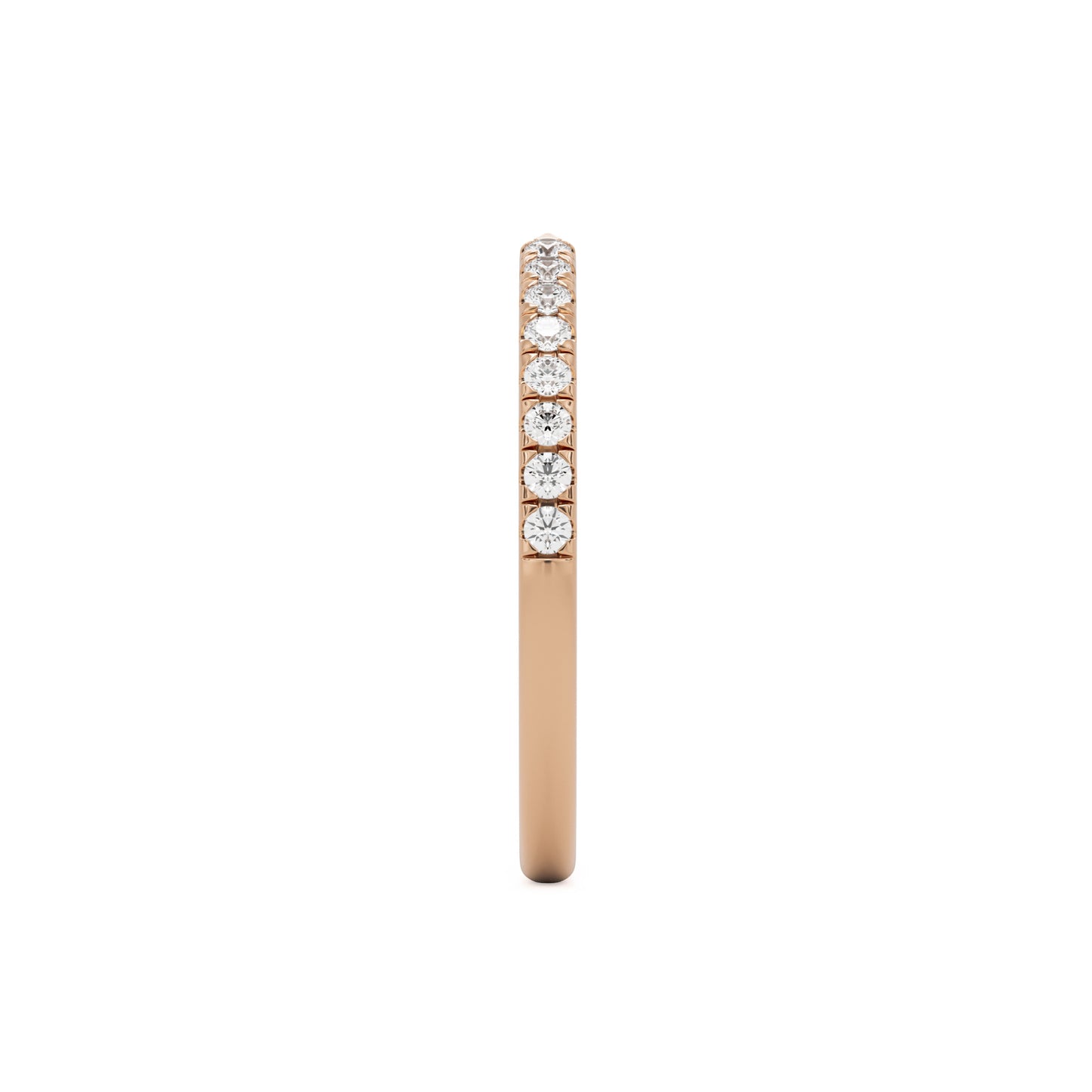 open pave 14k rose gold