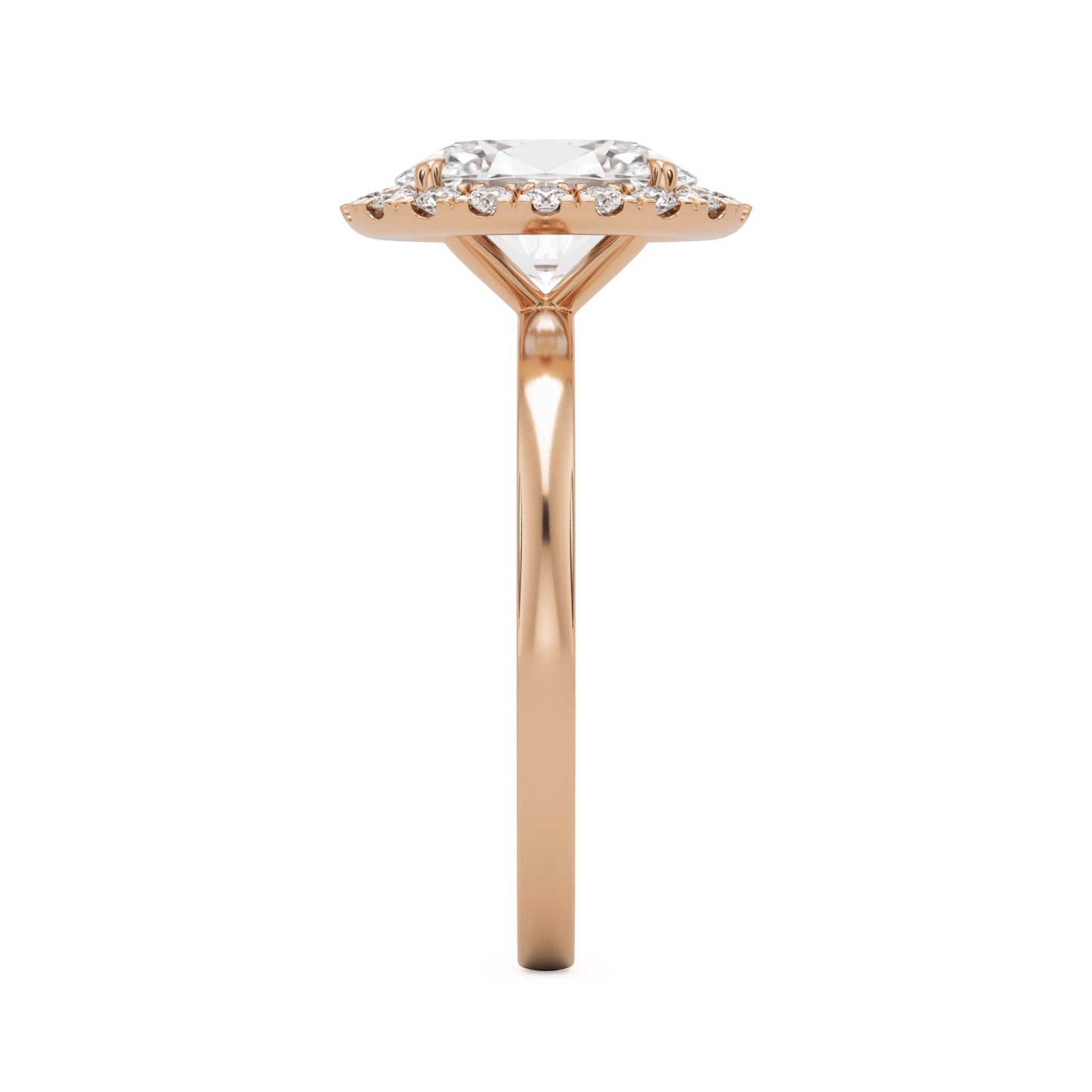 oval solitaire halo 14k rose gold