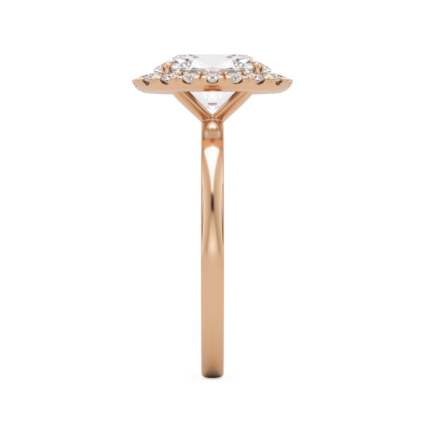 oval solitaire halo 14k rose gold