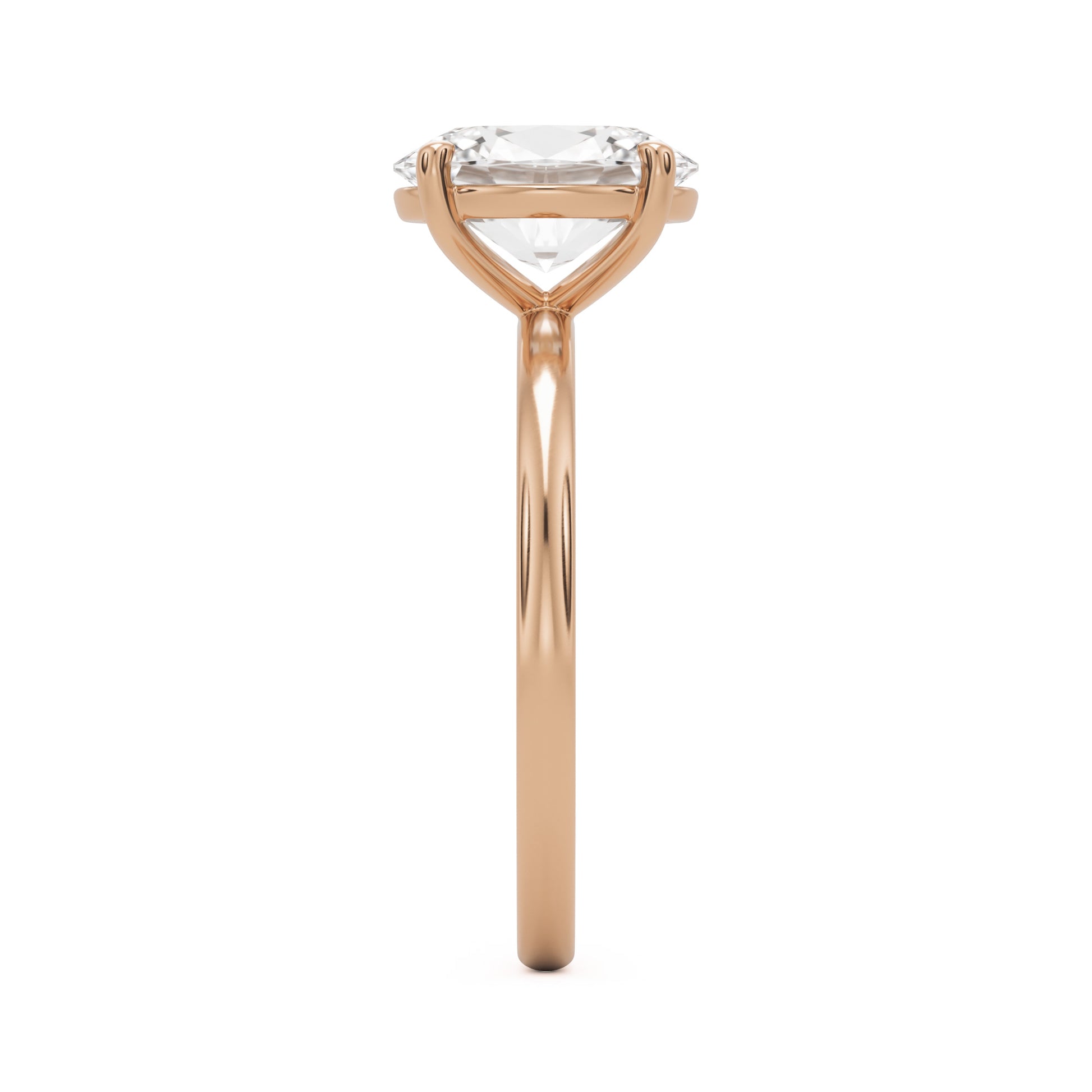 oval solitaire 14k rose gold