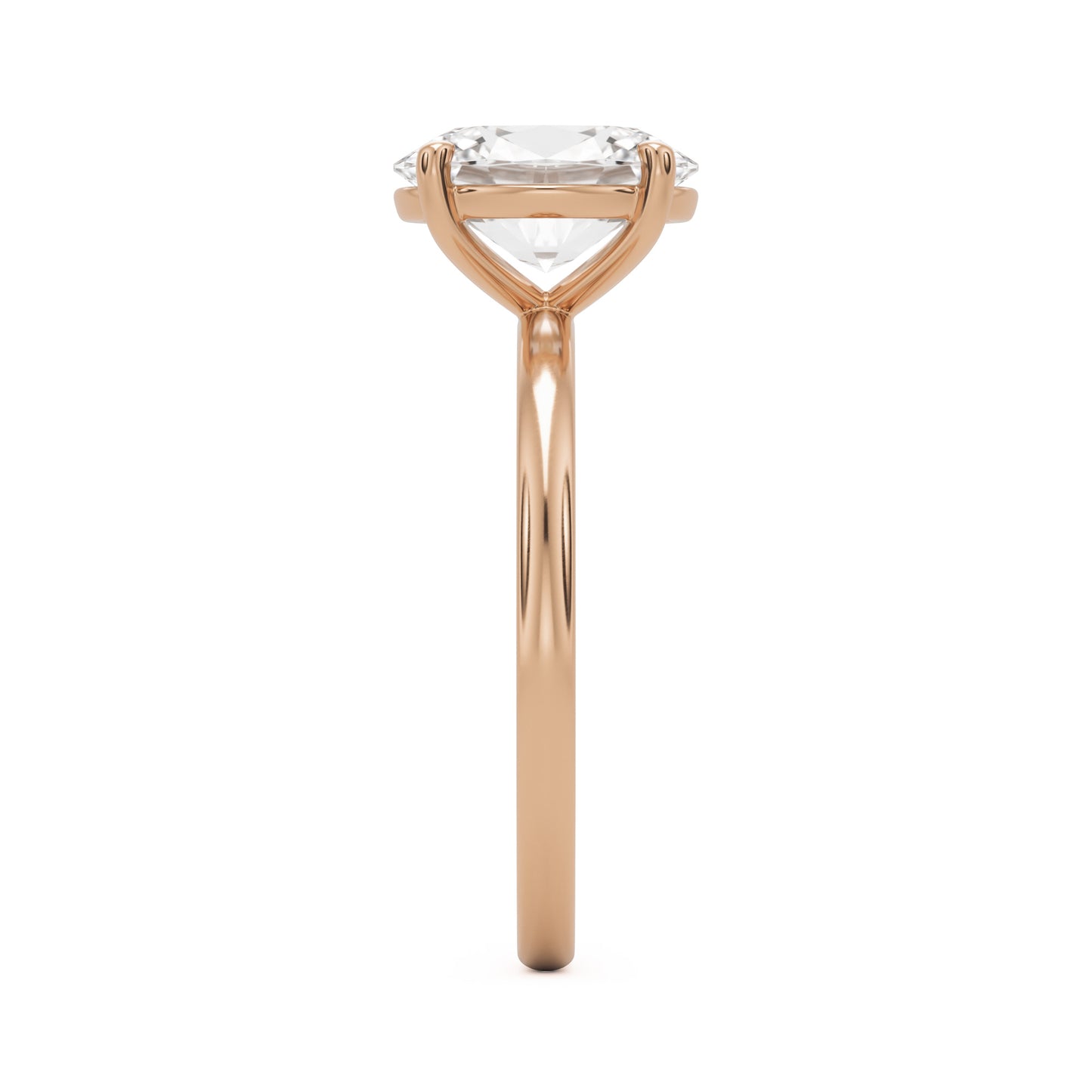 oval solitaire 14k rose gold