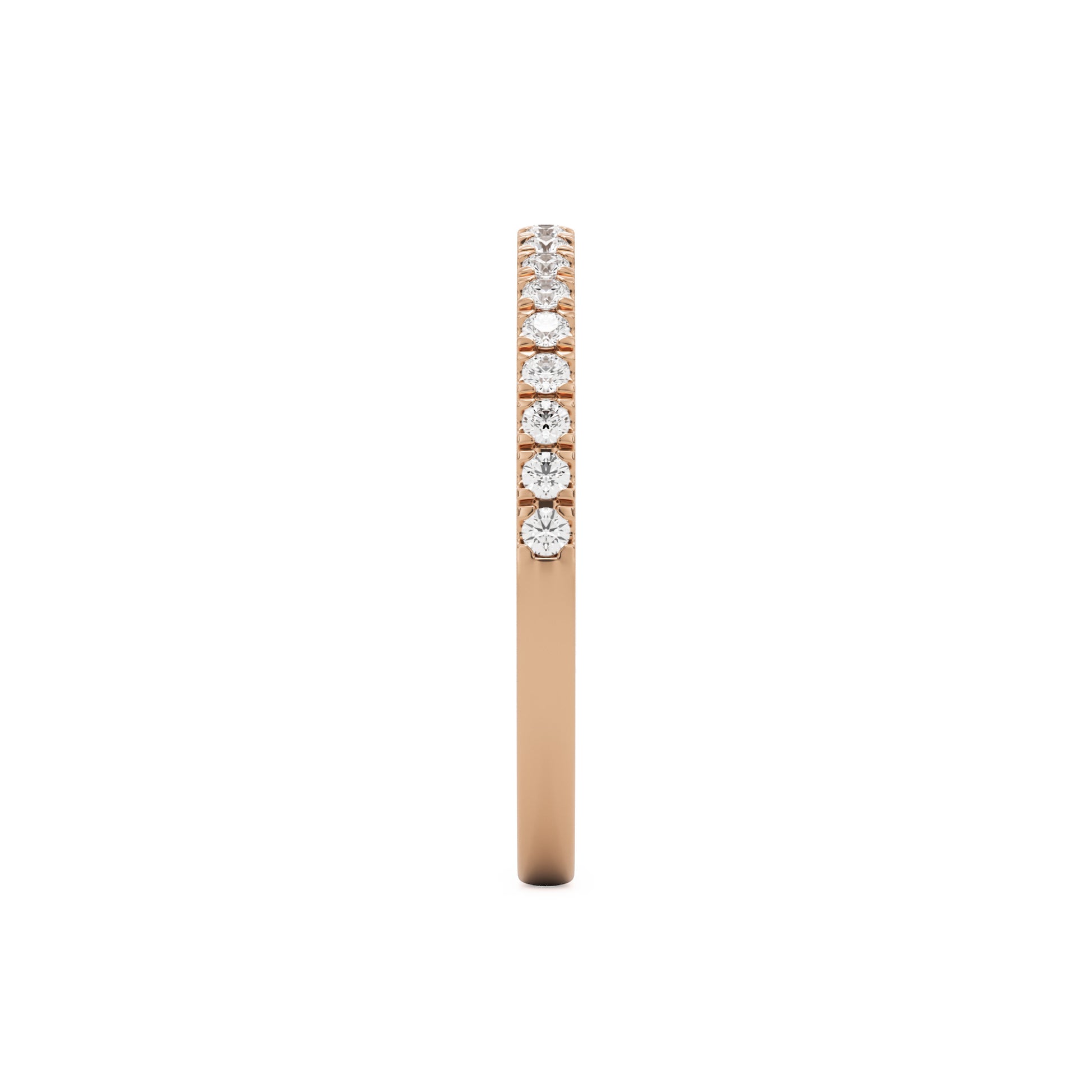 pave wedding band 14k rose gold