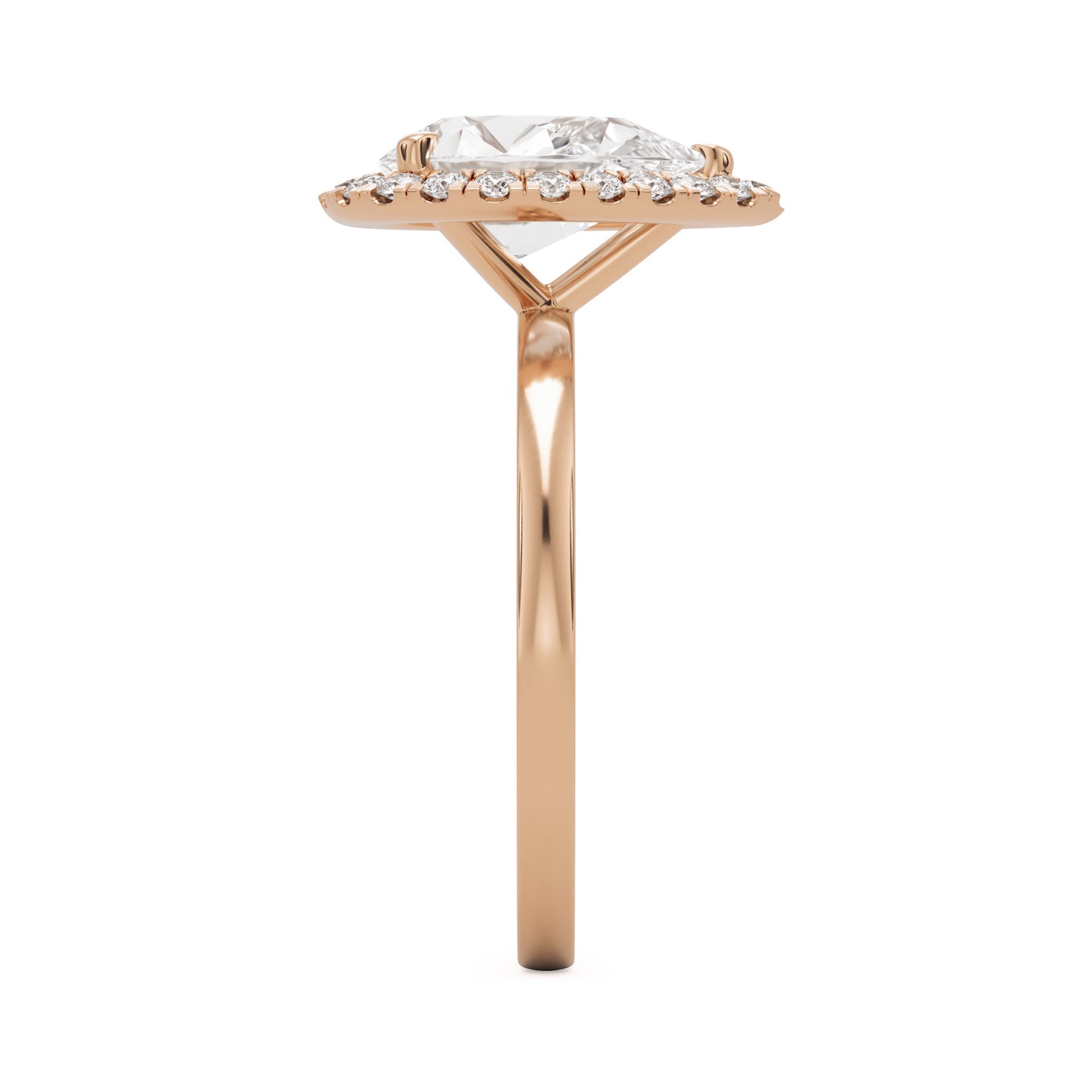 pear halo 14k rose gold