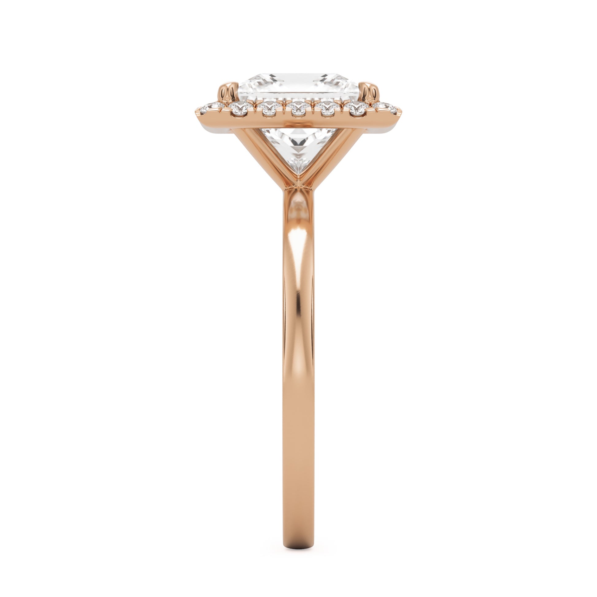 princess halo 14K rose gold