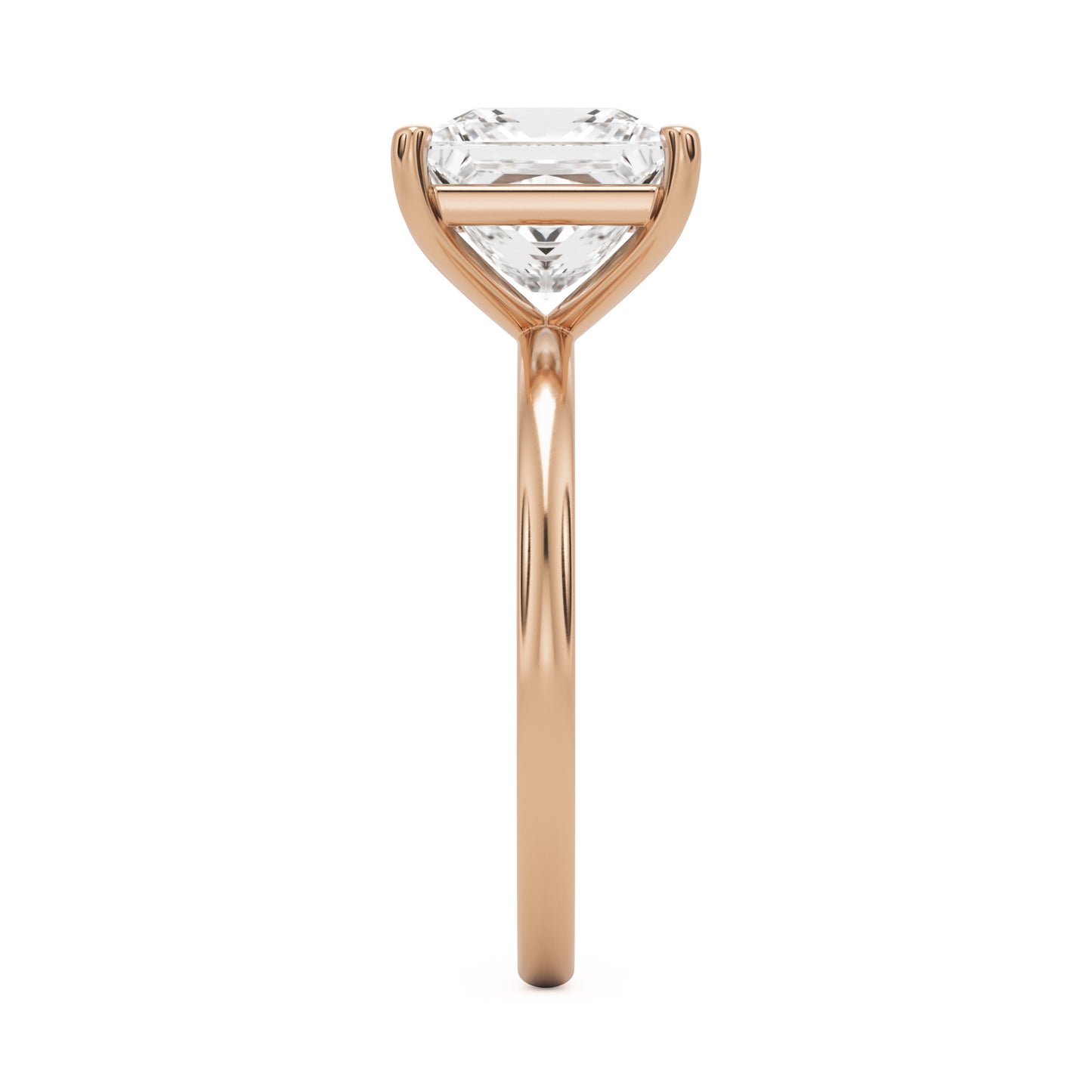 princess plain 14k rose gold