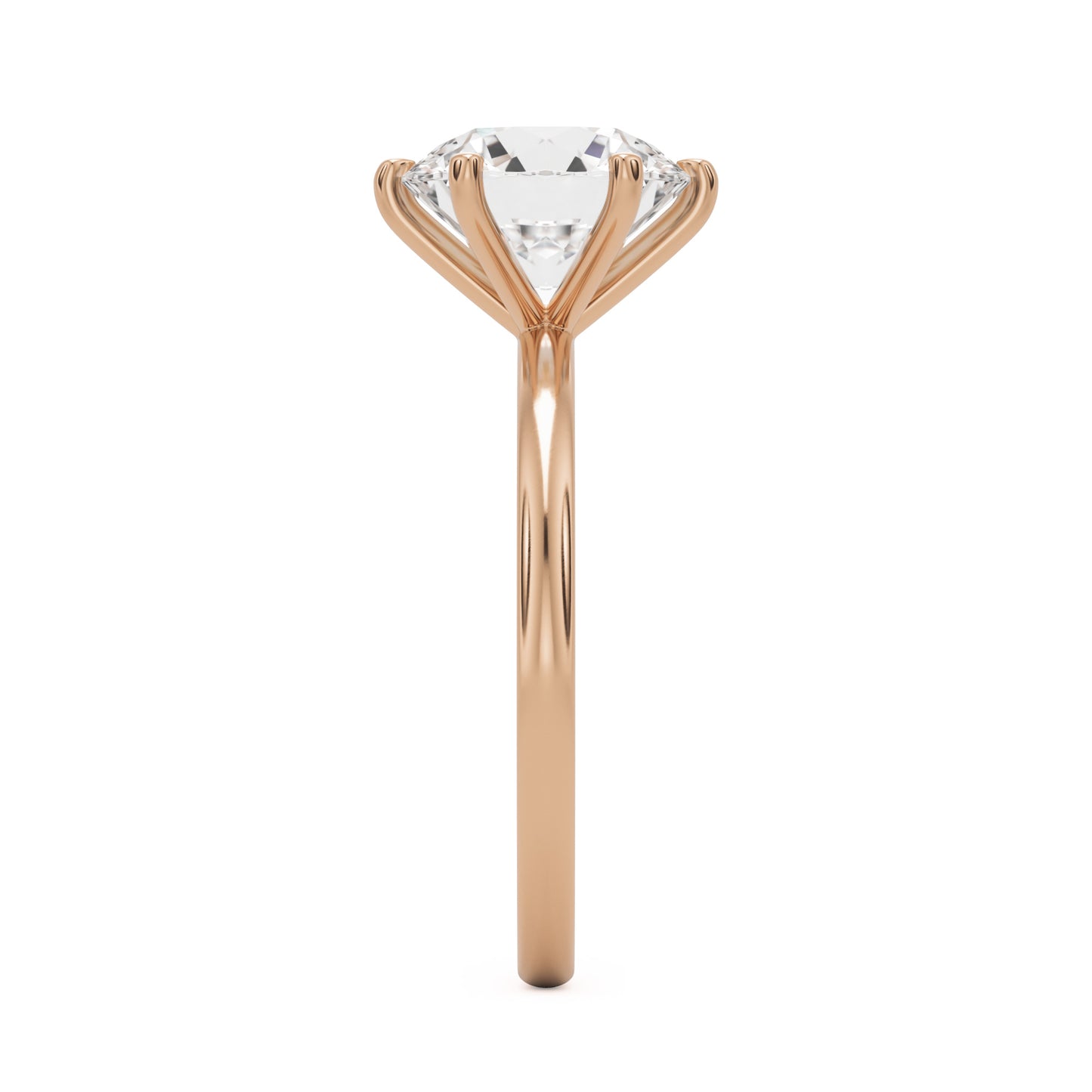 round solitaire 14k rose gold