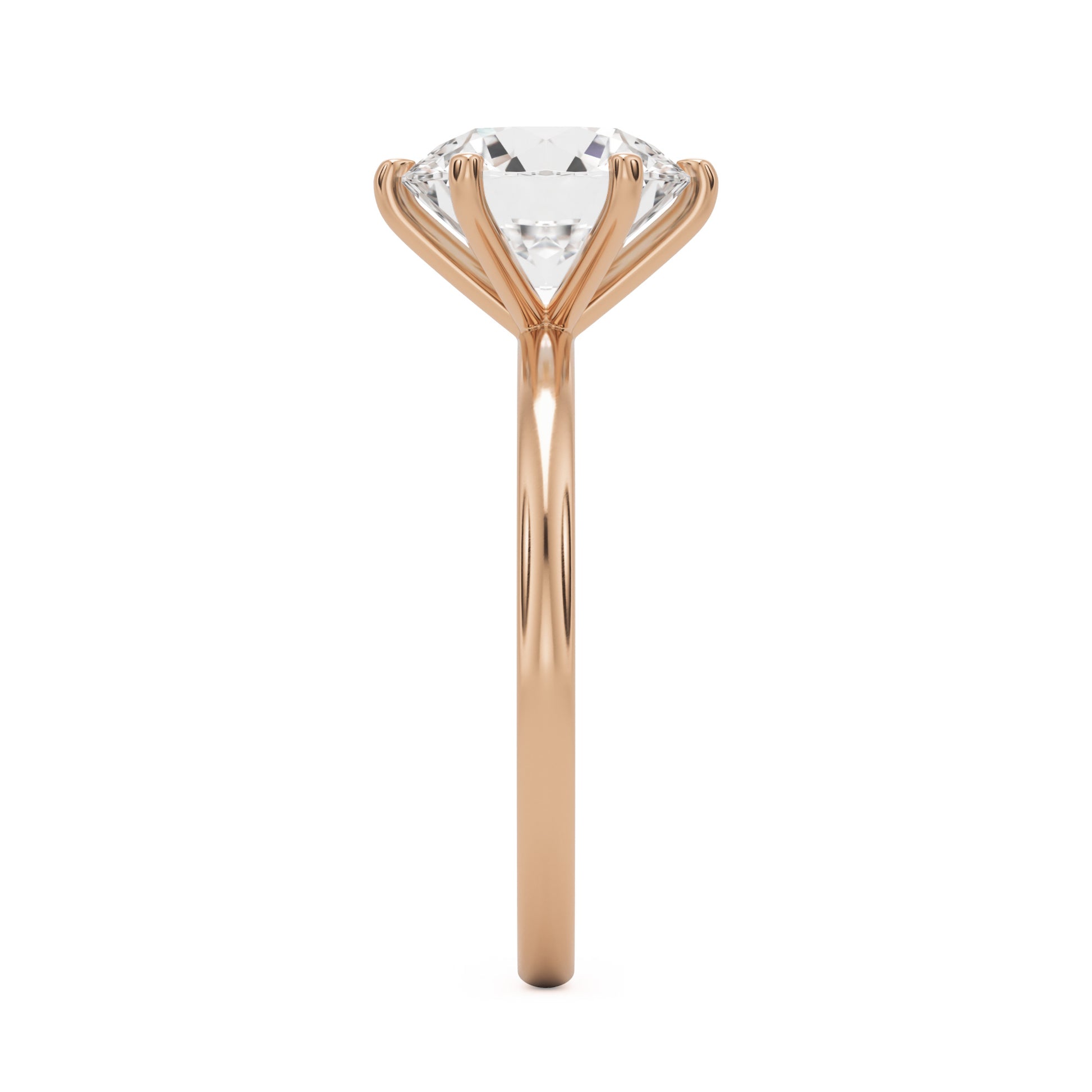 round solitaire 14k rose gold