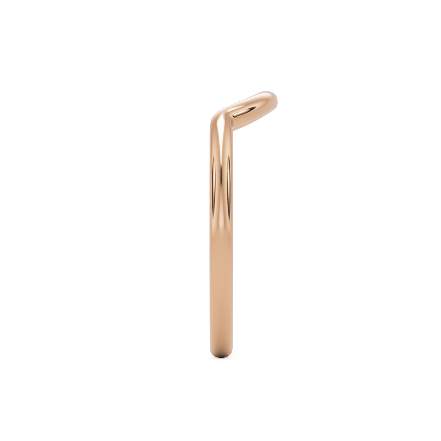 small curve wedding band 14k rose gold