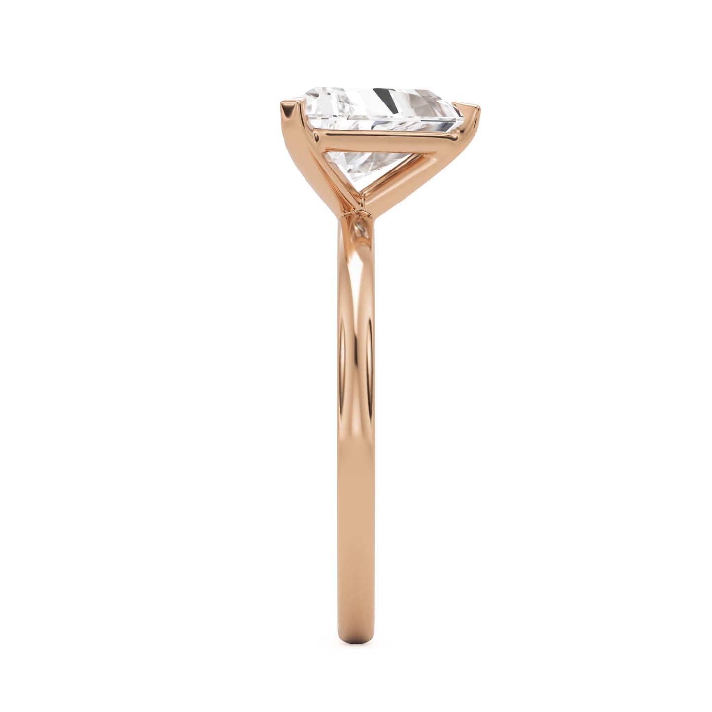 trillion plain 14k rose gold