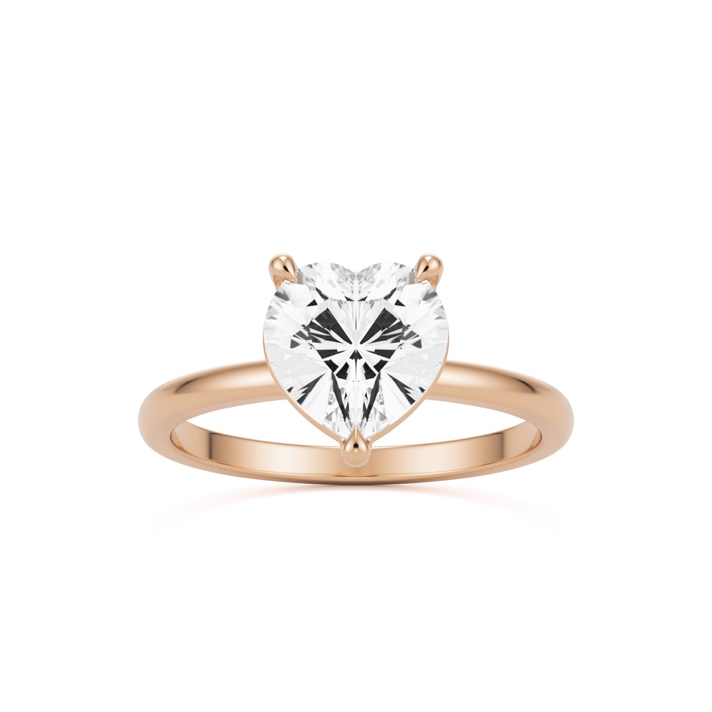 heart moissanite solitaire 14k rose gold