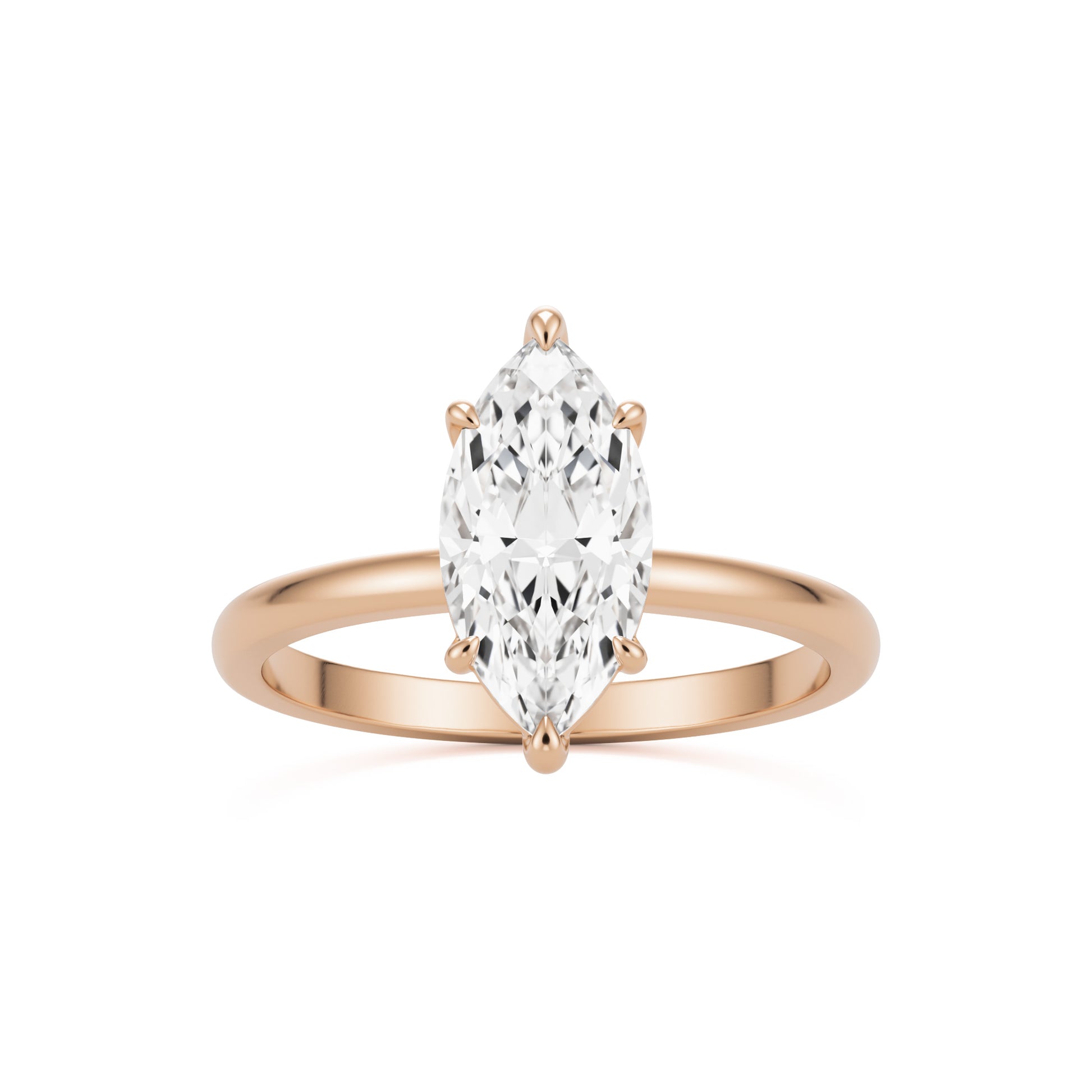 marquise moissanite plain 14k rose gold