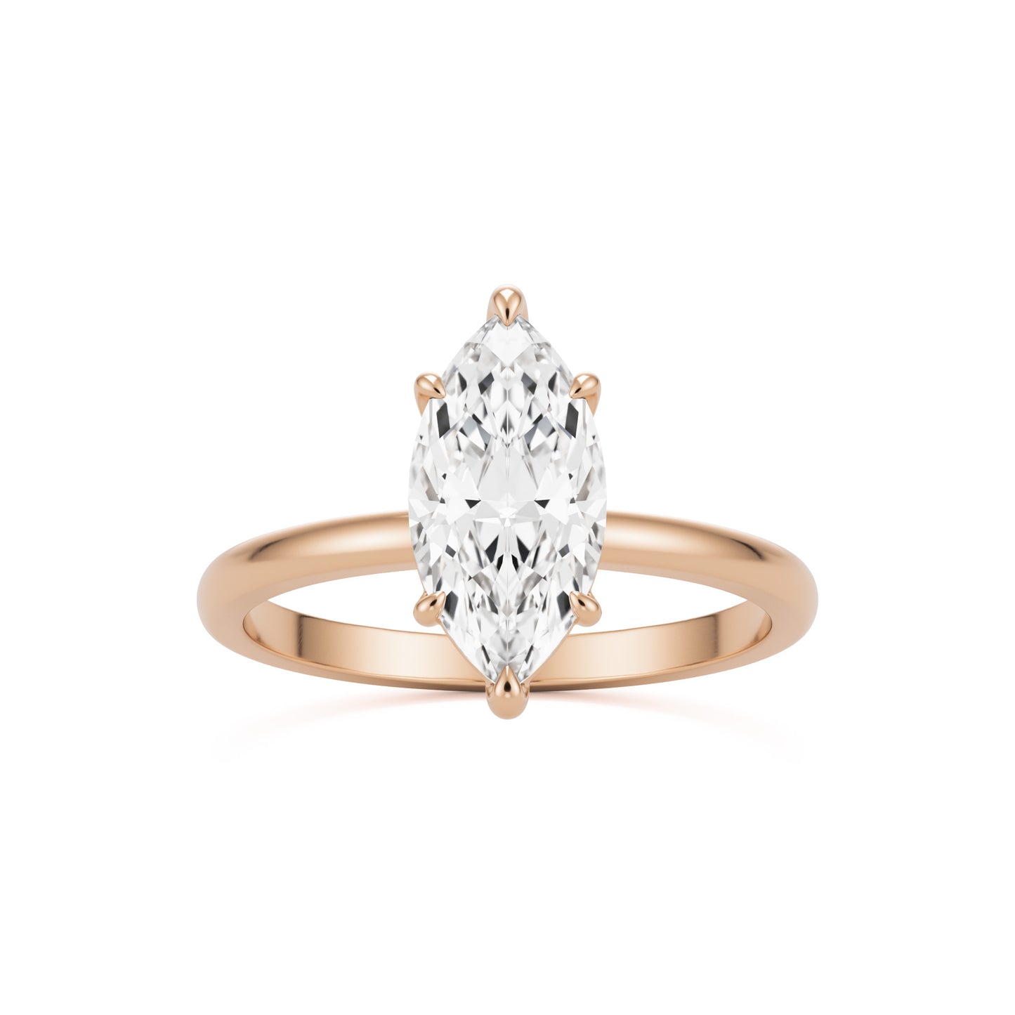 marquise moissanite plain 14k rose gold