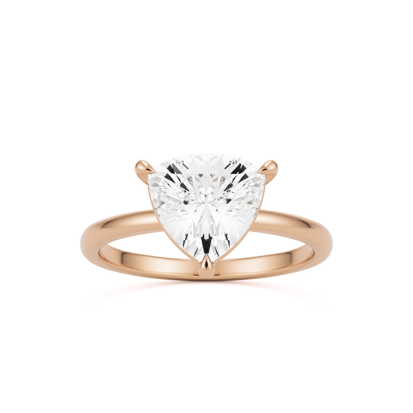 trillion plain 14k rose gold