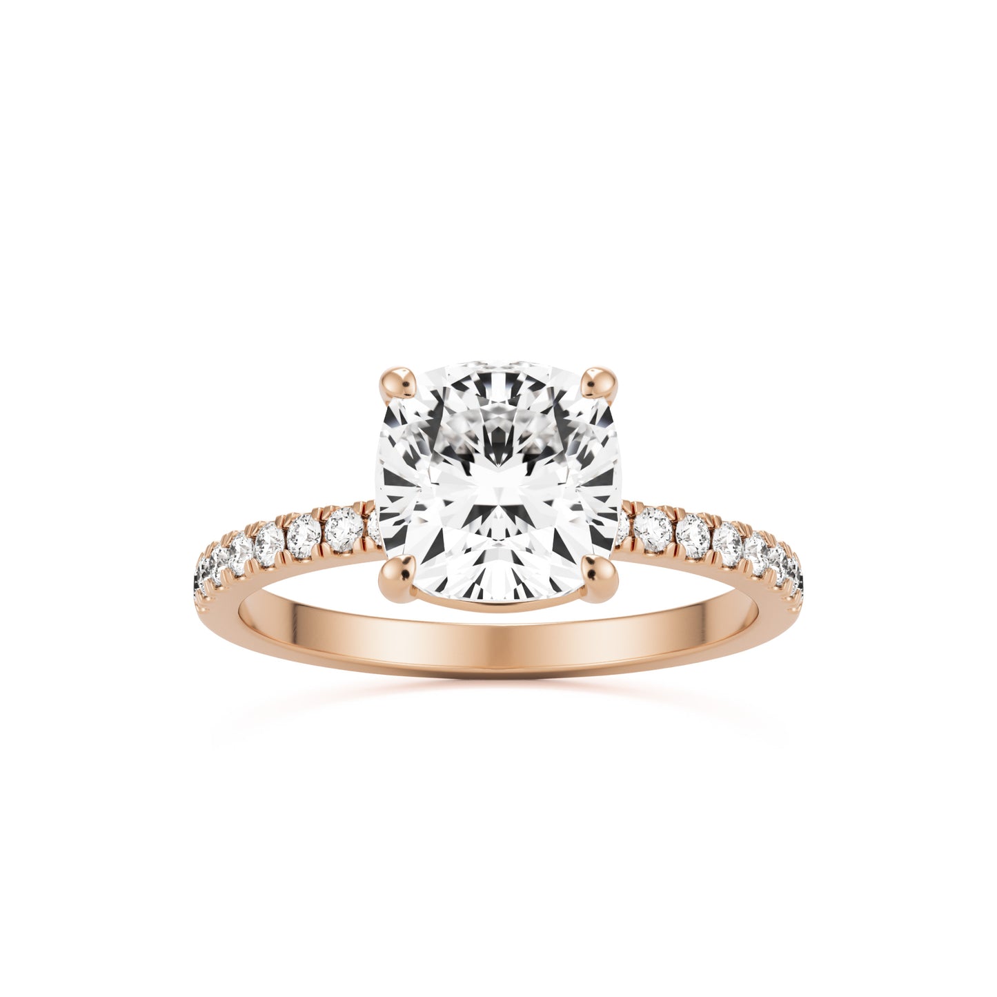 cushion solitaire 14k rose gold