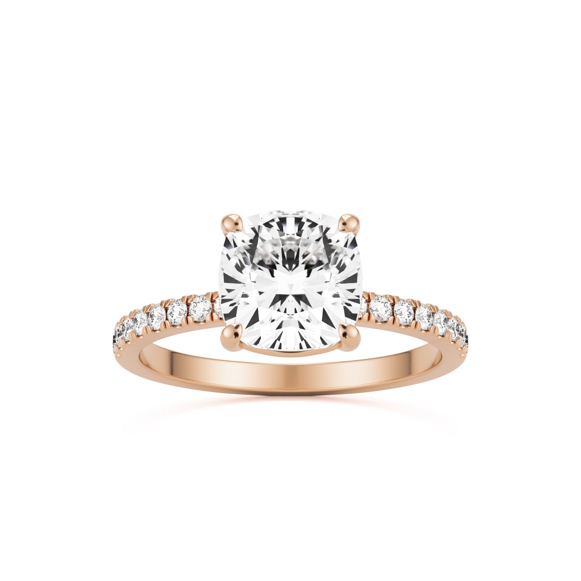 cushion solitaire 14k rose gold