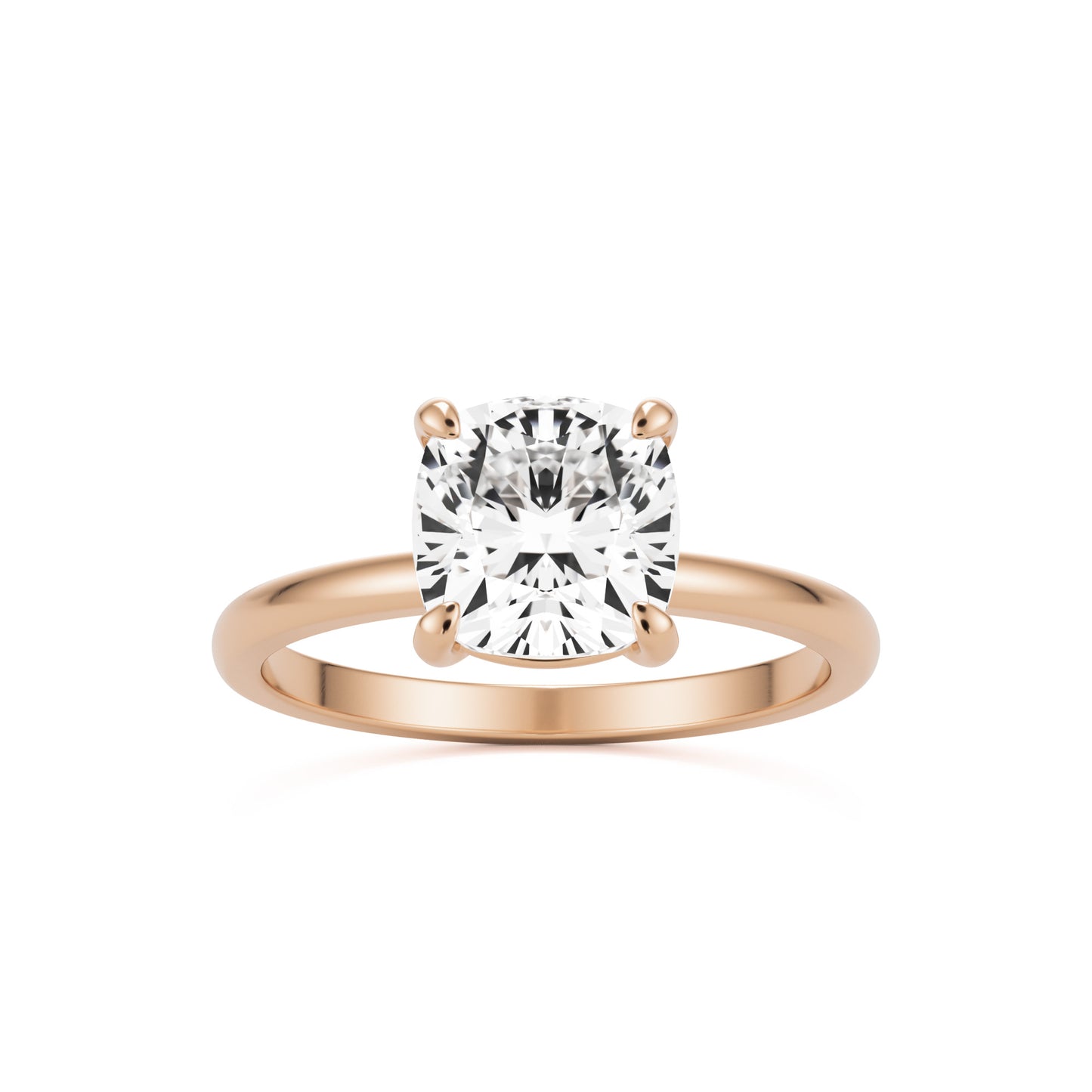 cushion solitaire 14k rose gold