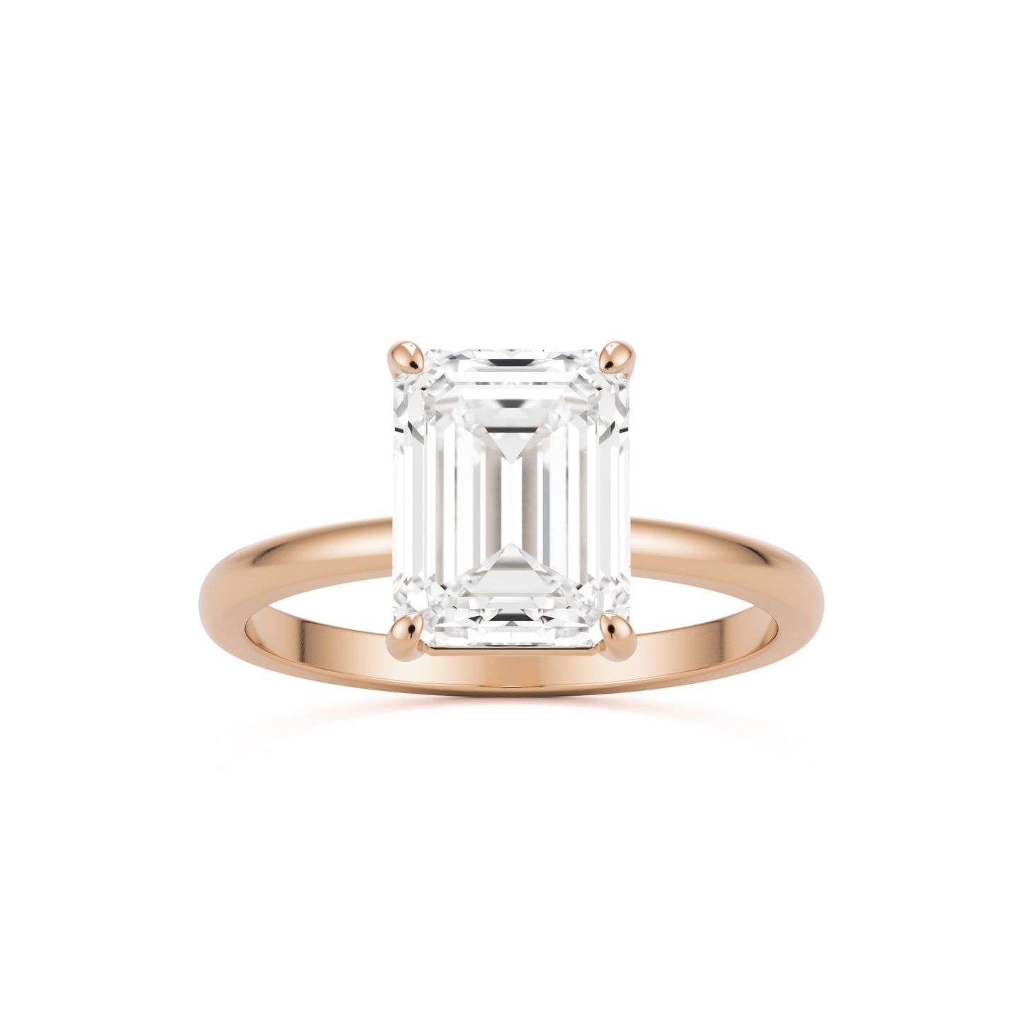 emerald solitaire 14k rose gold