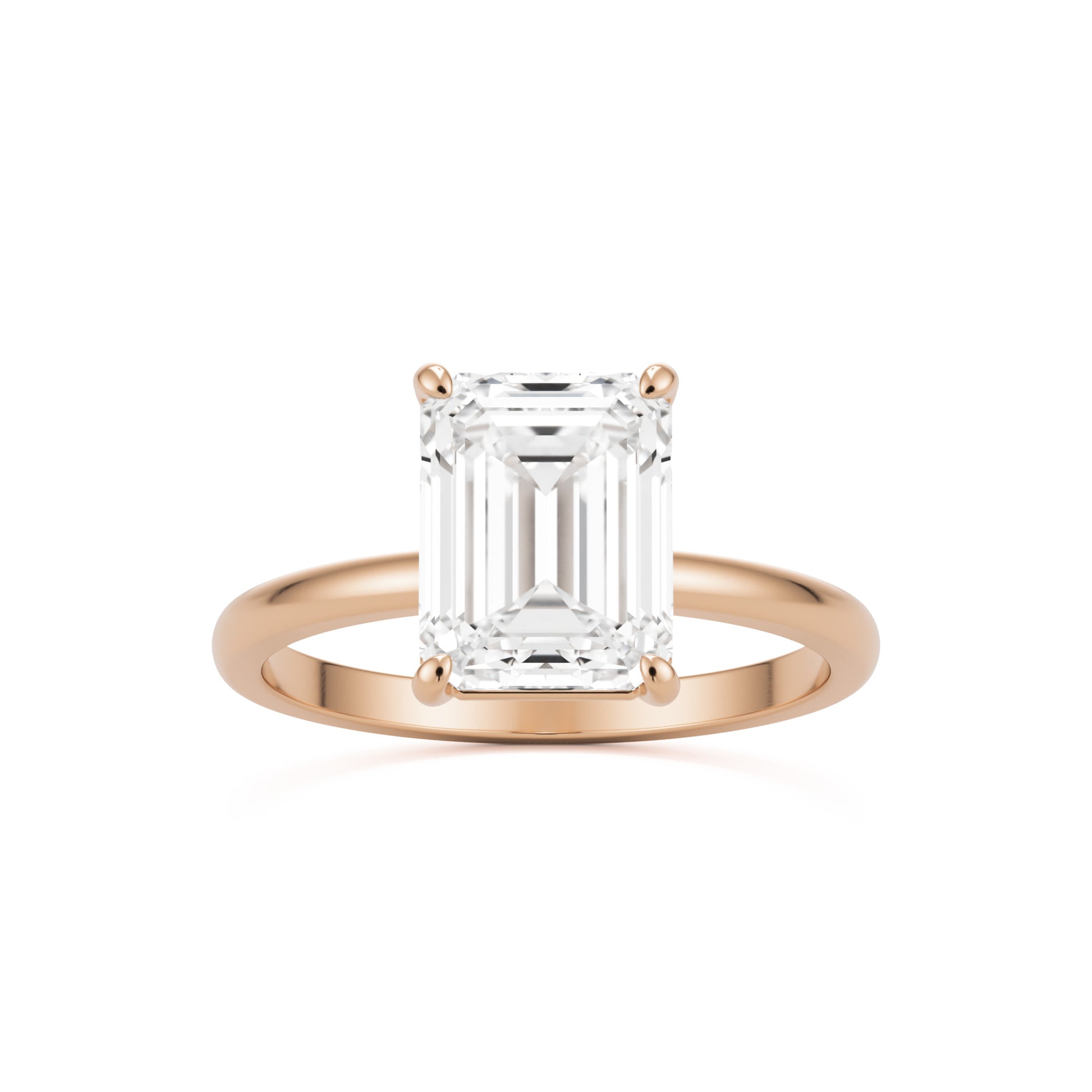 emerald solitaire 14k rose gold