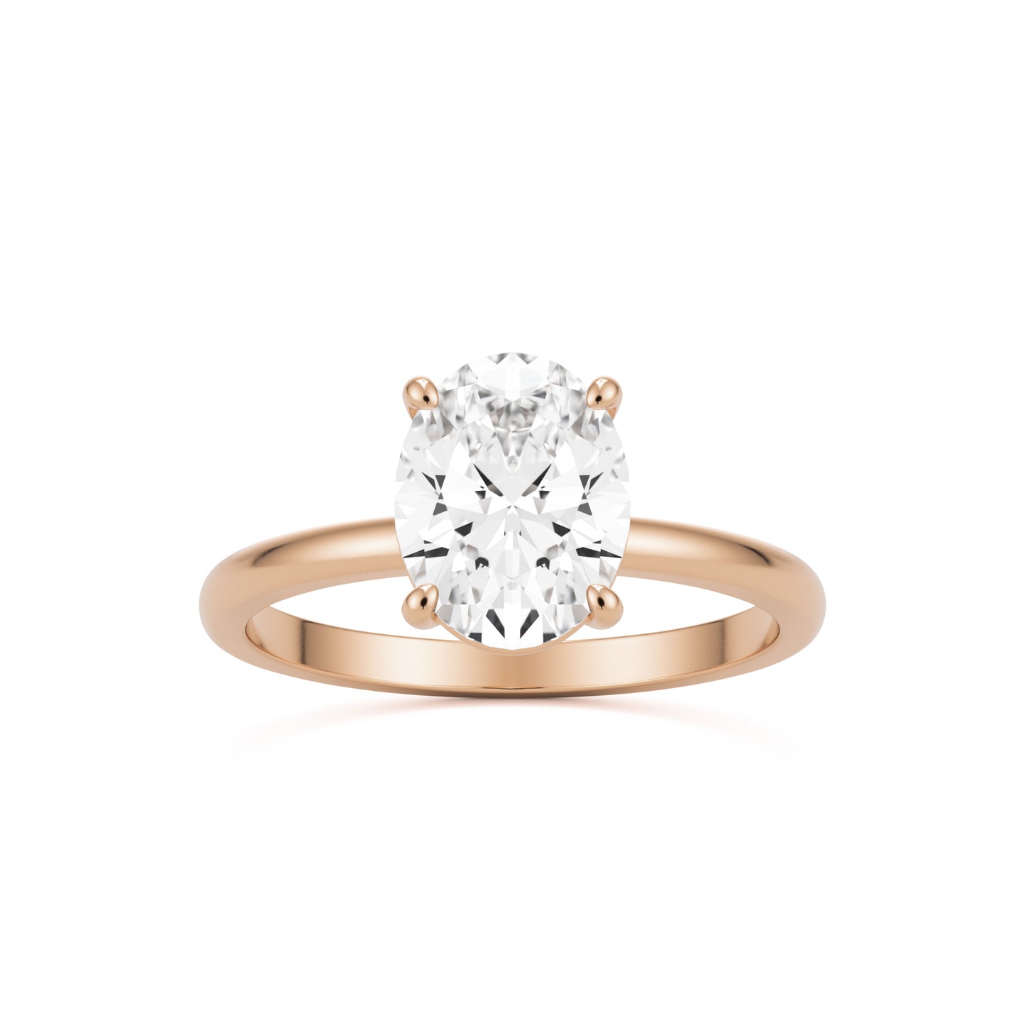 oval solitaire 14k rose gold