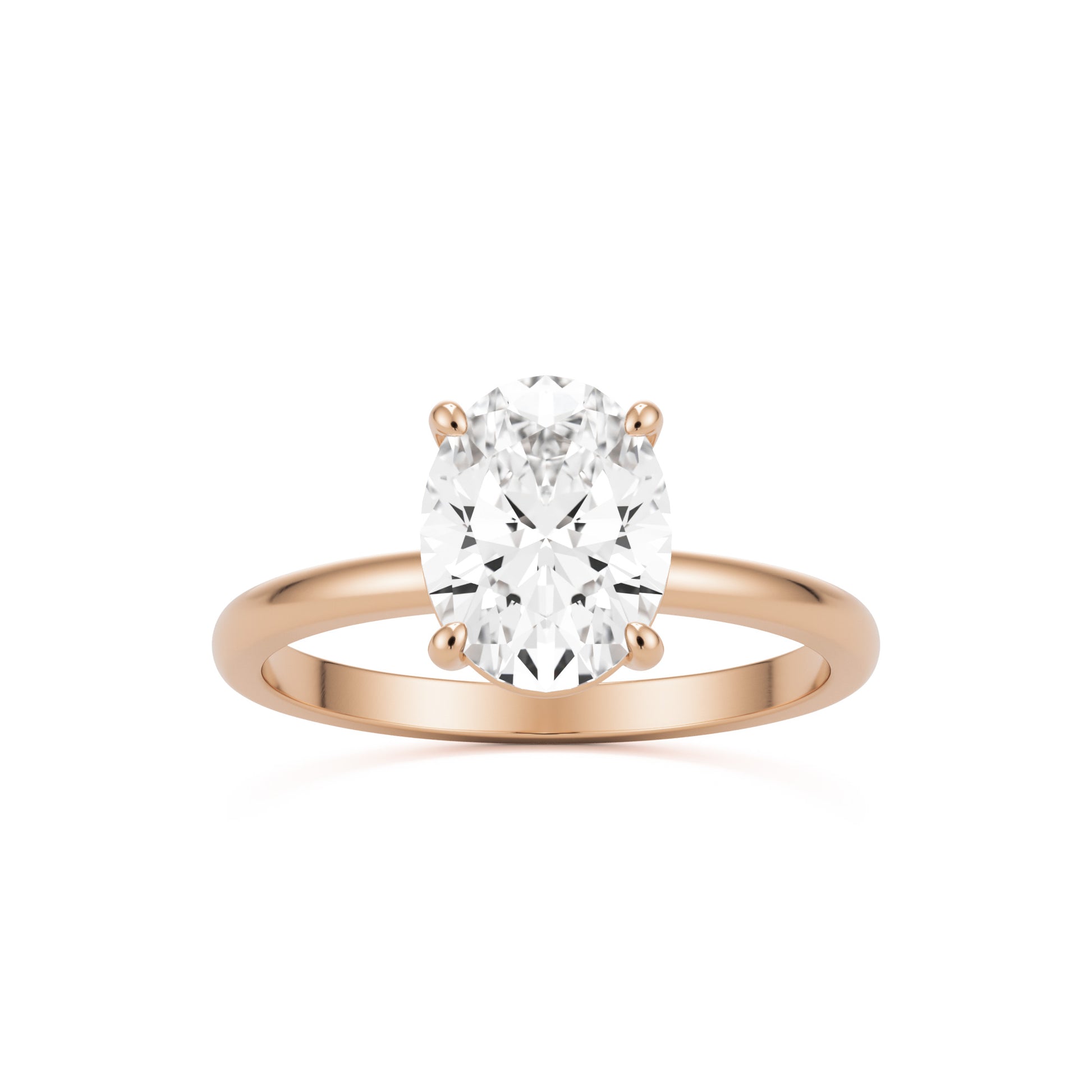 oval solitaire 14k rose gold