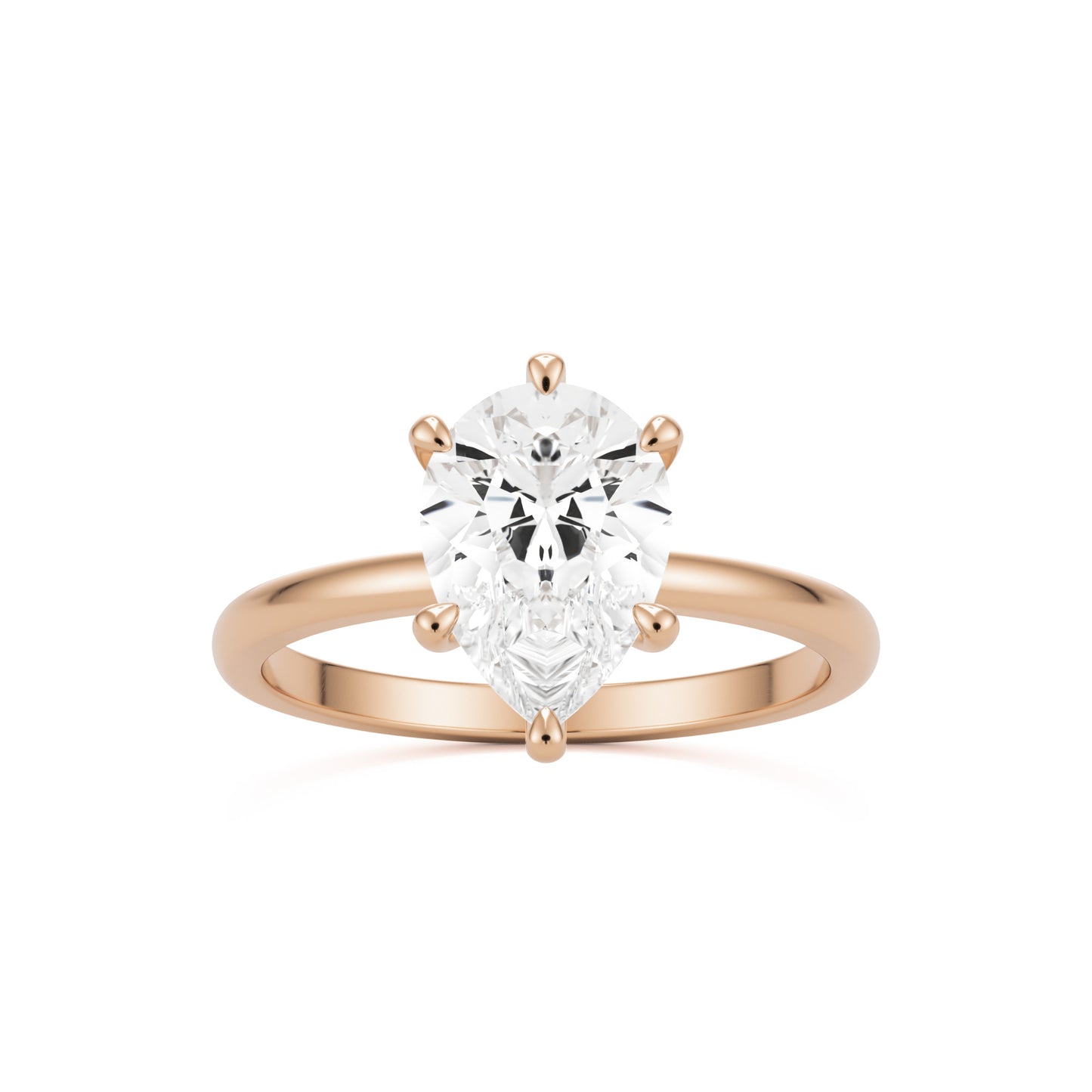 pear solitaire 14k rose gold