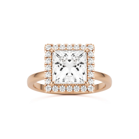 princess halo 14K rose gold