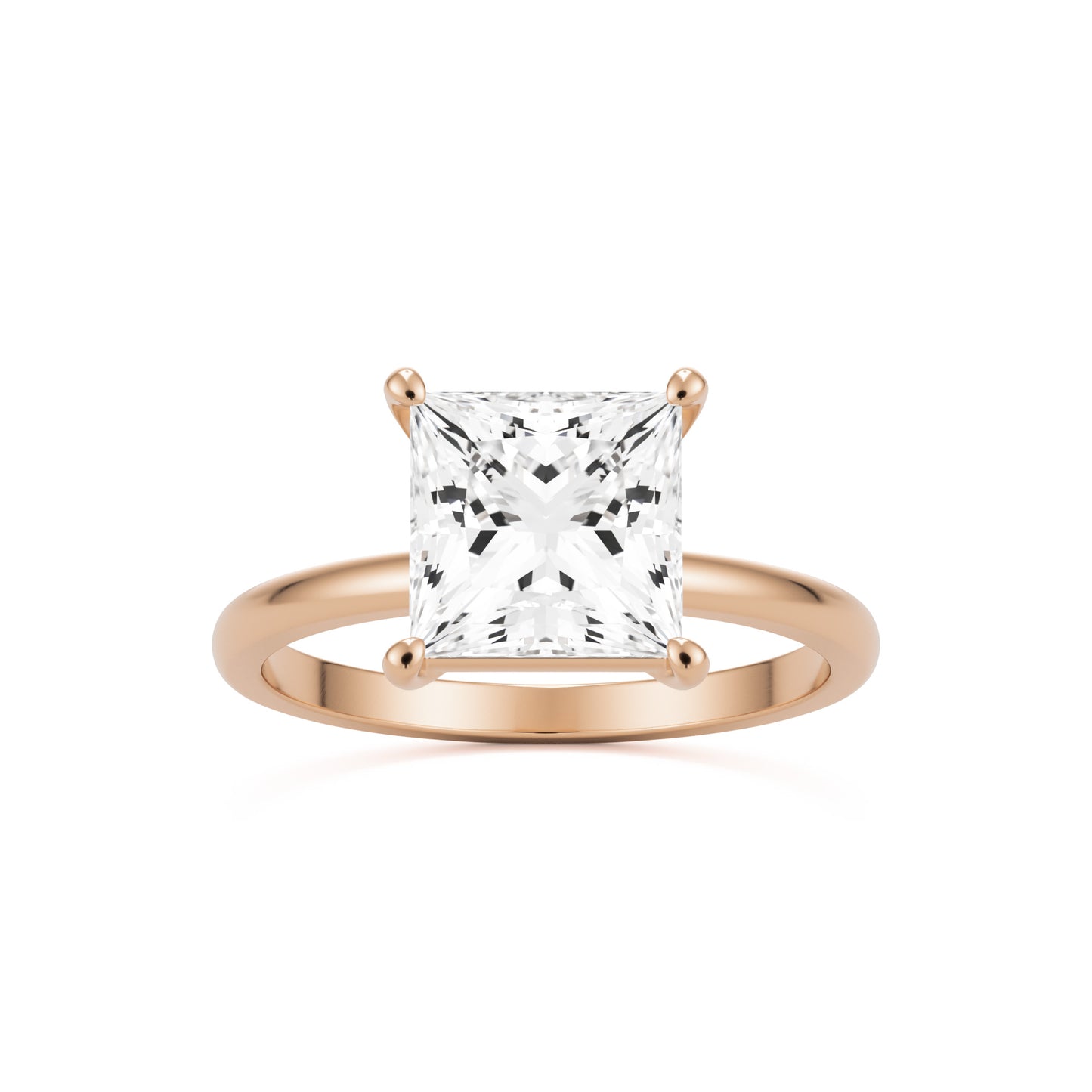 princess plain 14k rose gold