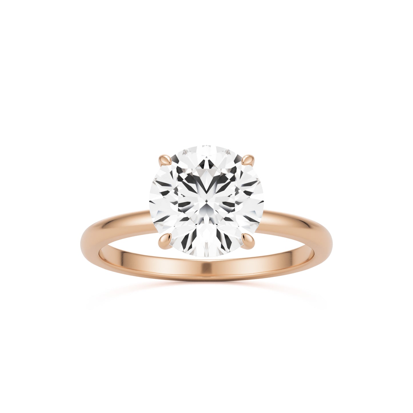 round solitaire 14k rose gold