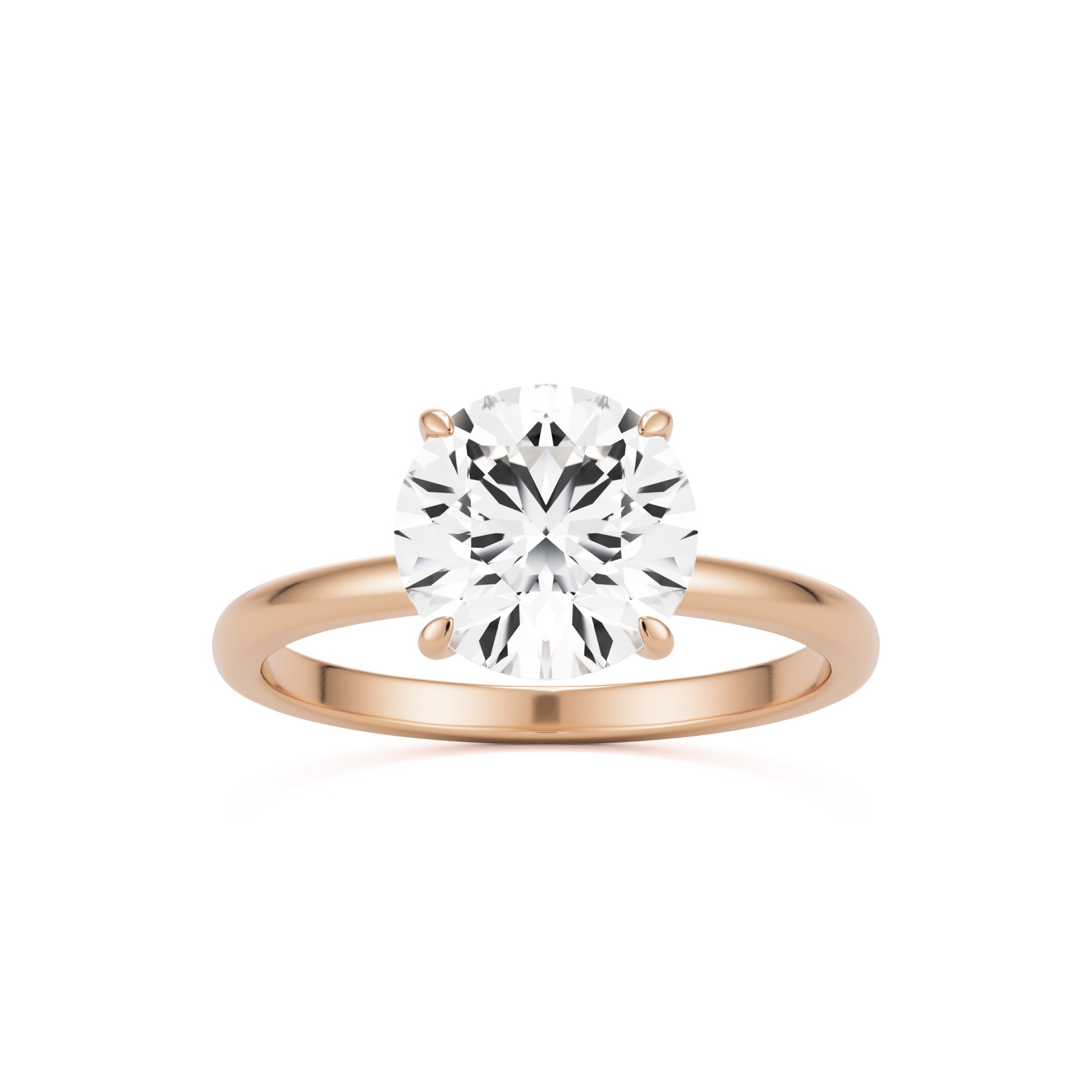 round solitaire 14k rose gold