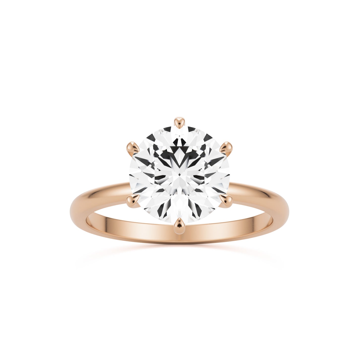 round solitaire 14k rose gold