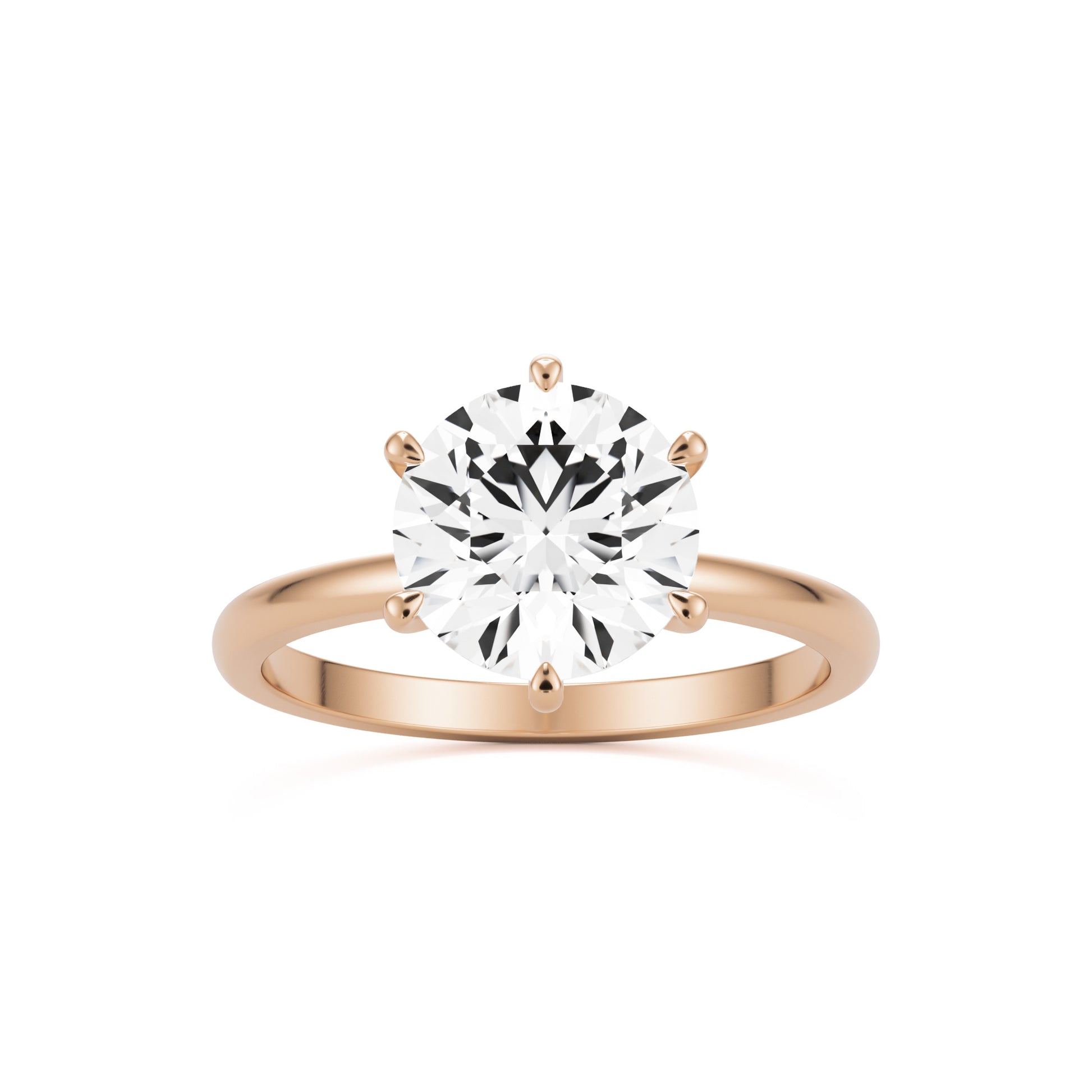 round solitaire 14k rose gold