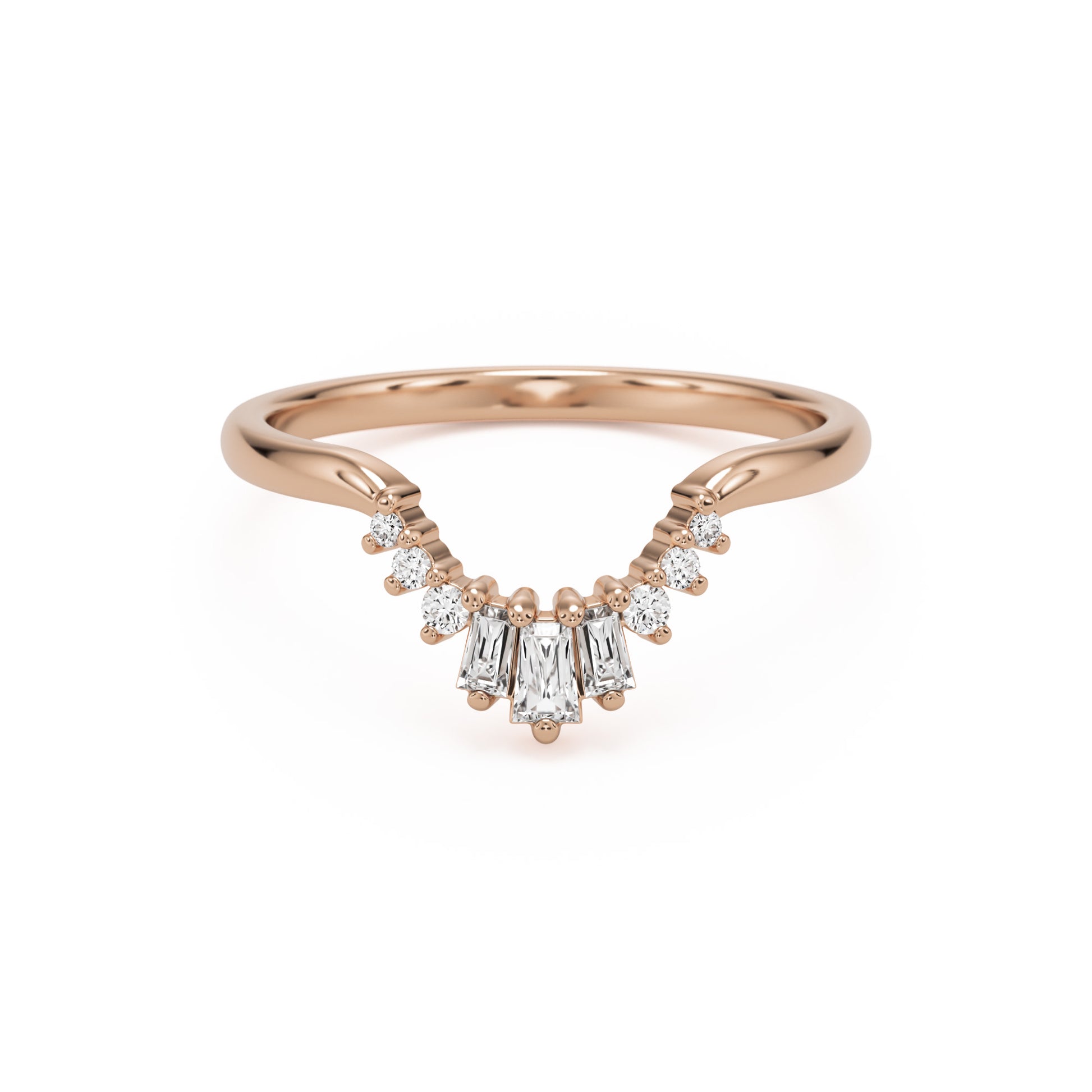 the baguette tiara 14k rose gold