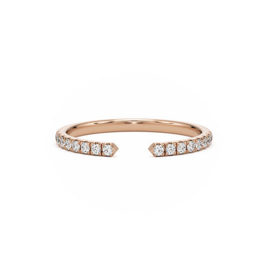 open pave 14k rose gold