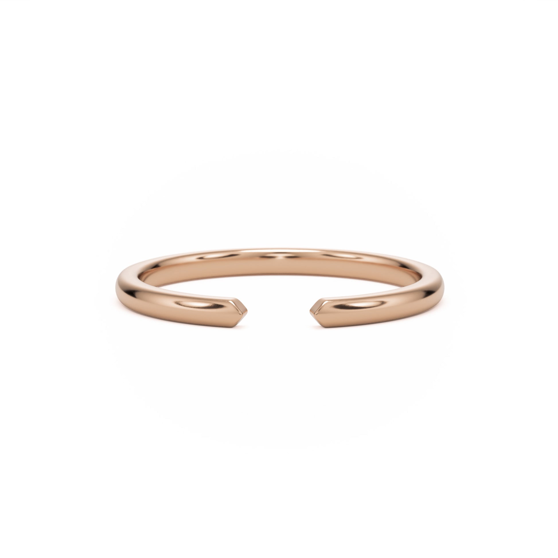 open plain 14k rose gold