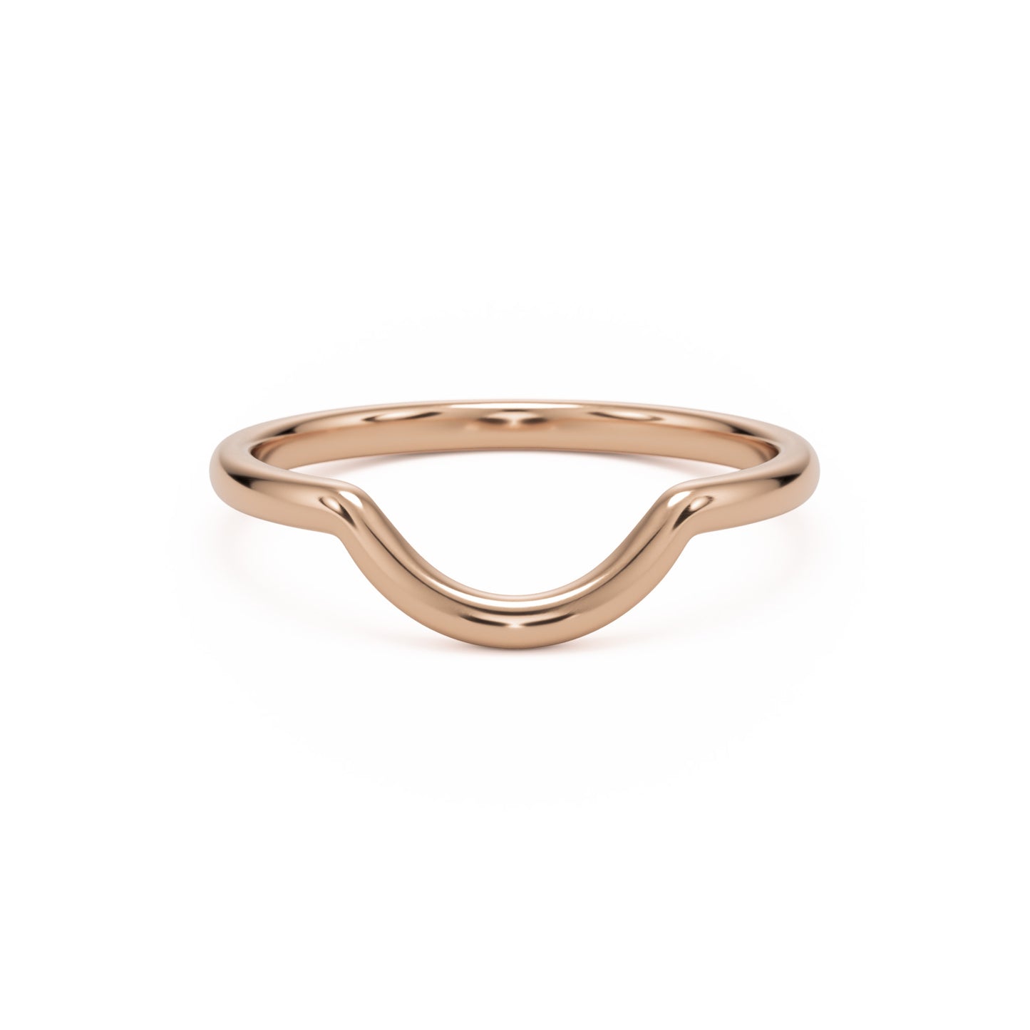 small curve wedding band 14k rose gold