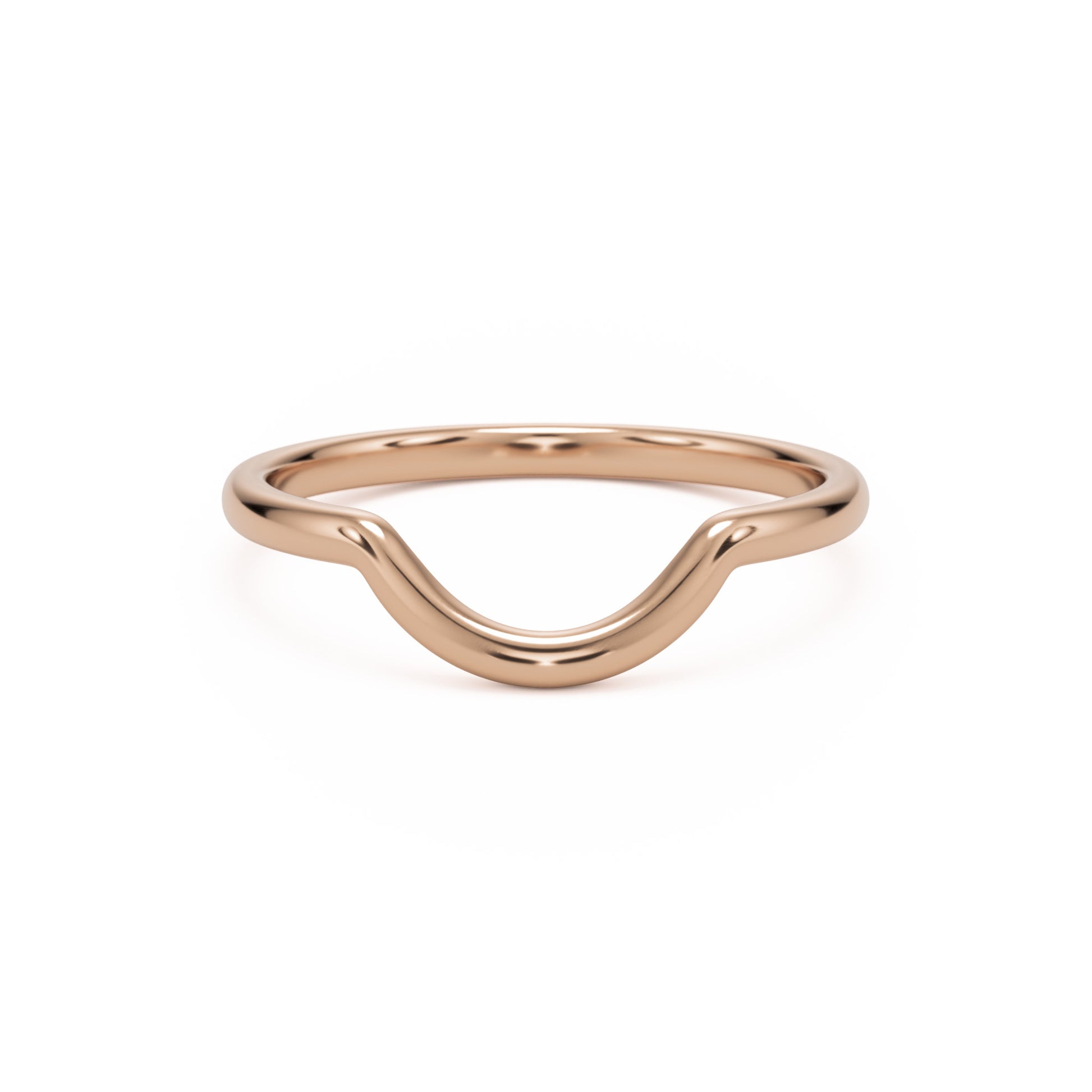 small curve wedding band 14k rose gold