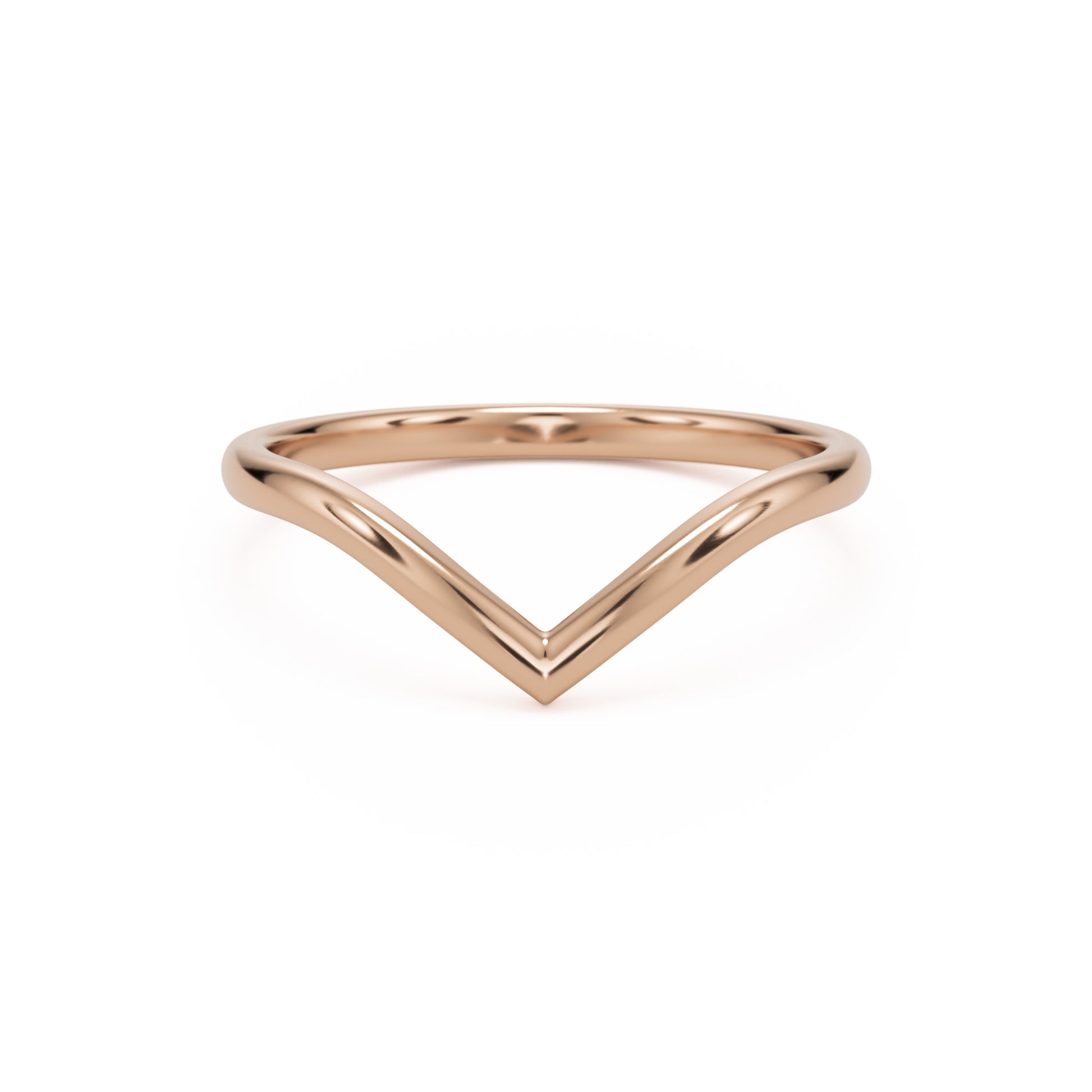 soft point wedding band 14k rose gold