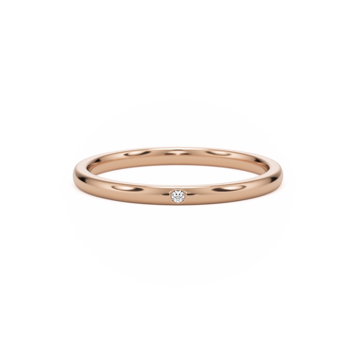 burnished wedding band 14k rose gold