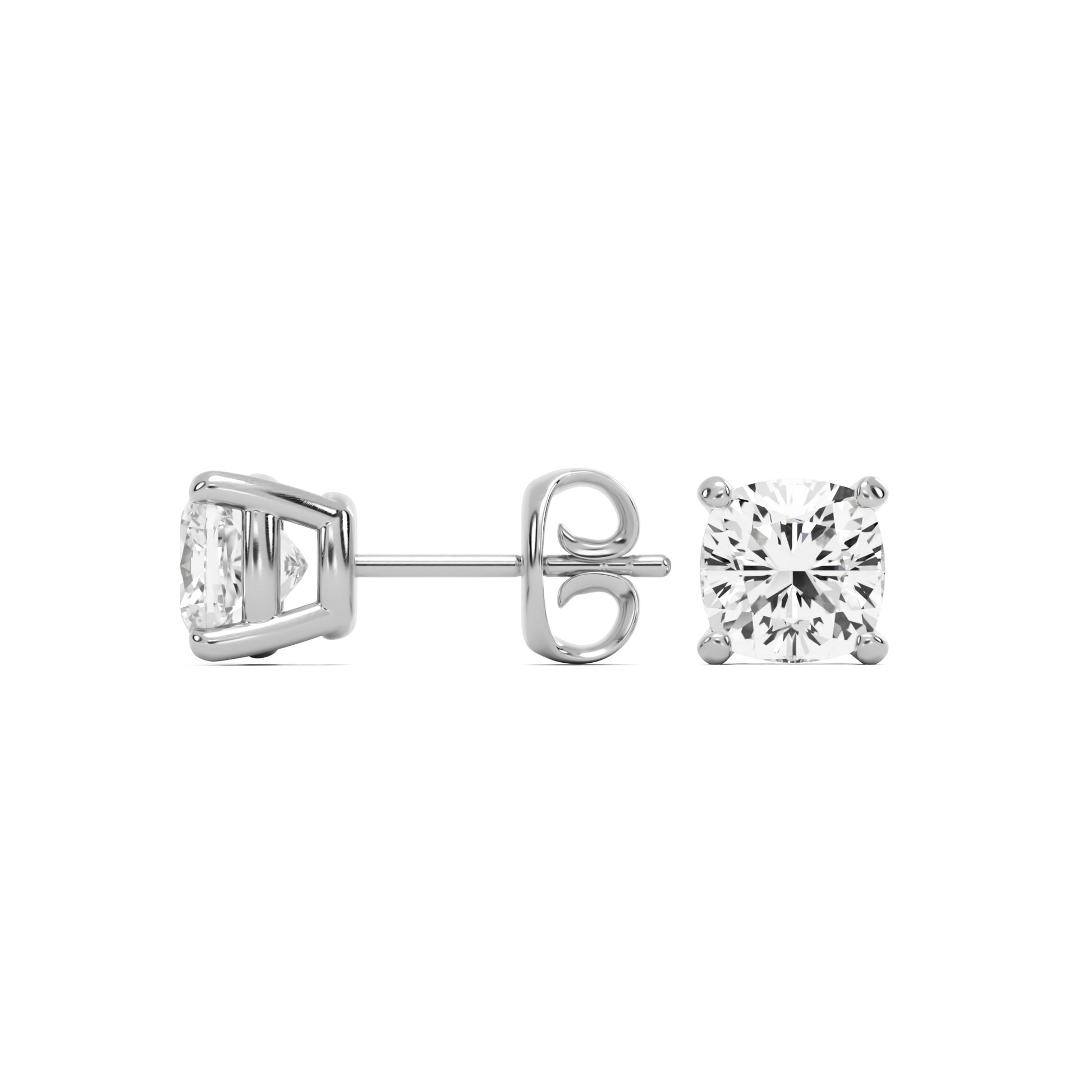 cushion stud earrings platinum