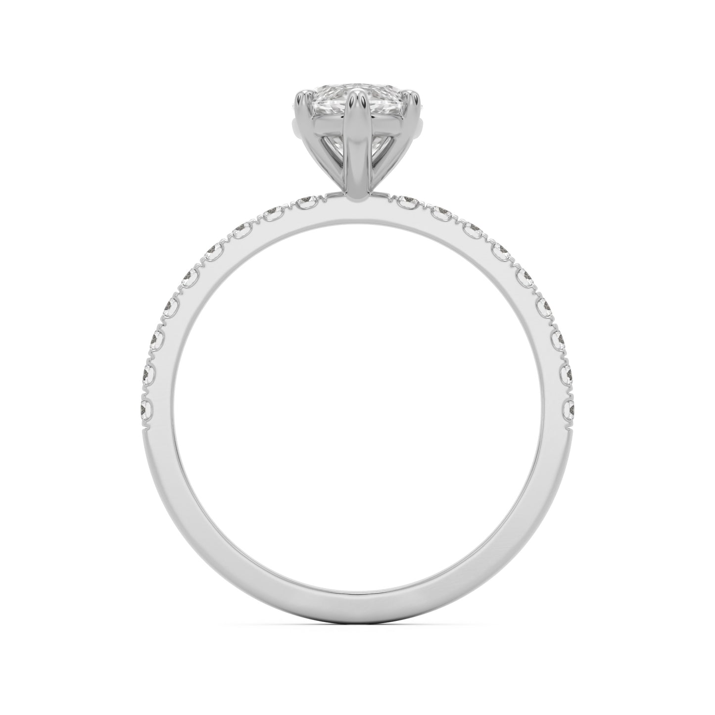marquise moissanite pavé solitaire 14k white gold