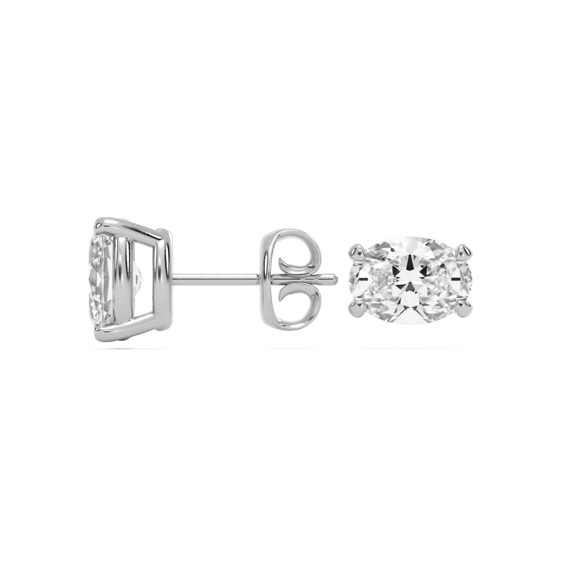 oval moissanite stud earrings platinum