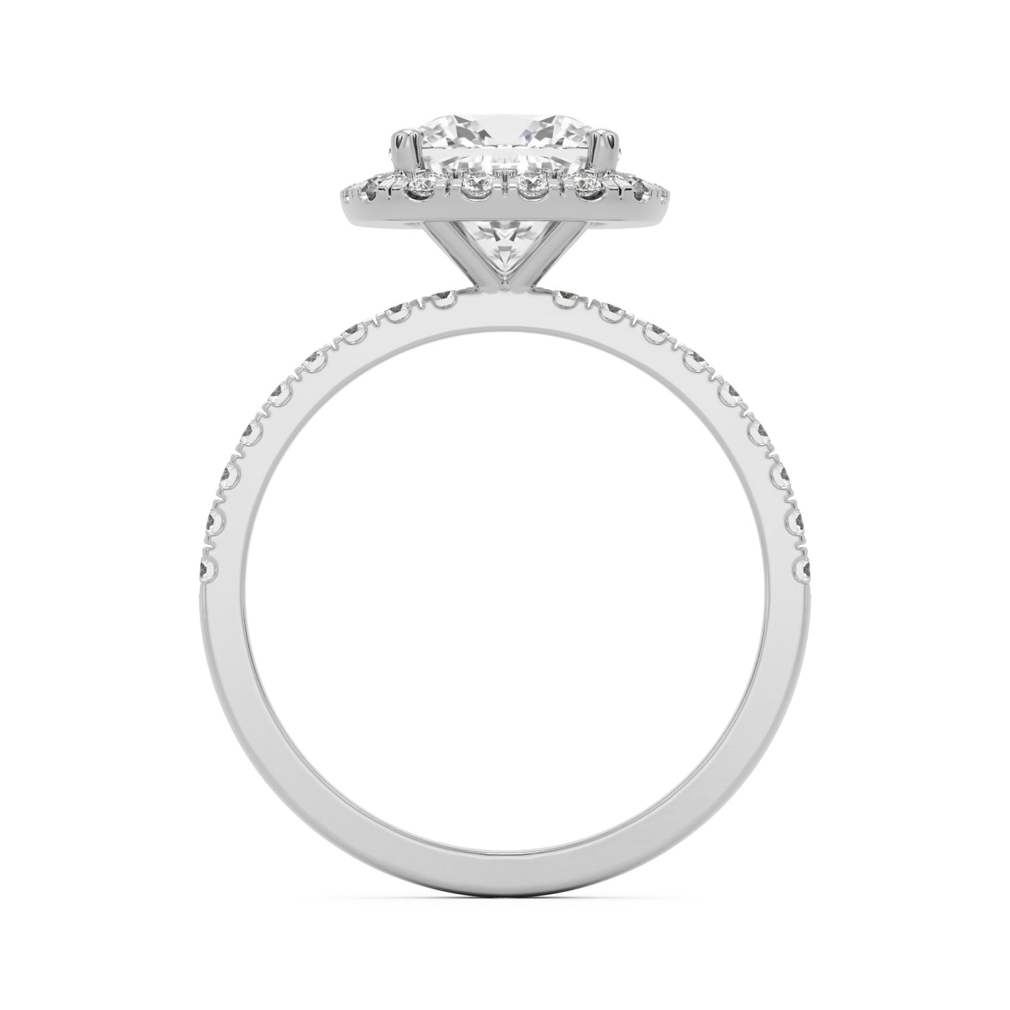 cushion halo pave platinum