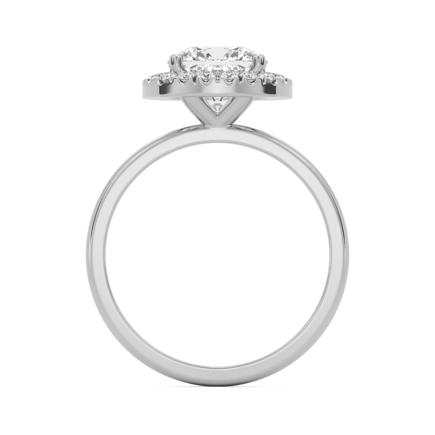 moissanite elongated cushion halo platinum